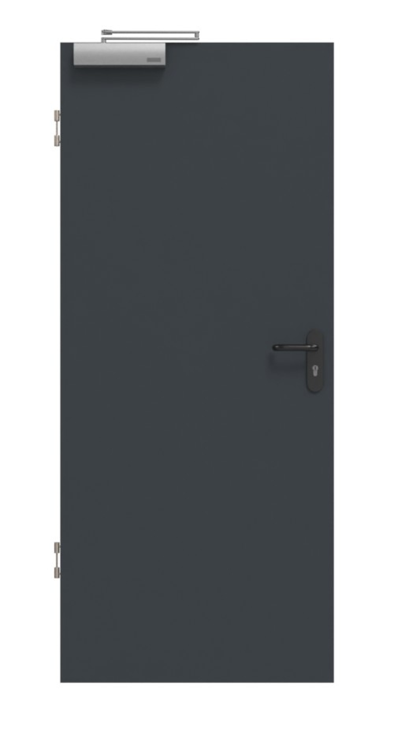 Frontansicht von Brandschutztür T-30 Anthrazit RAL 7016 Basic Lack - Huga