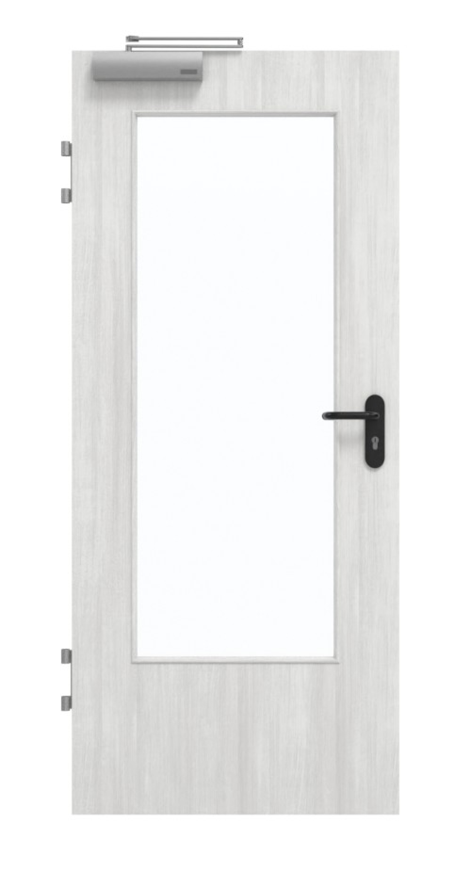 GARANT Brandschutztür T30 Authentic Grigio GCK08 mit Lichtausschnitt LA-DIN