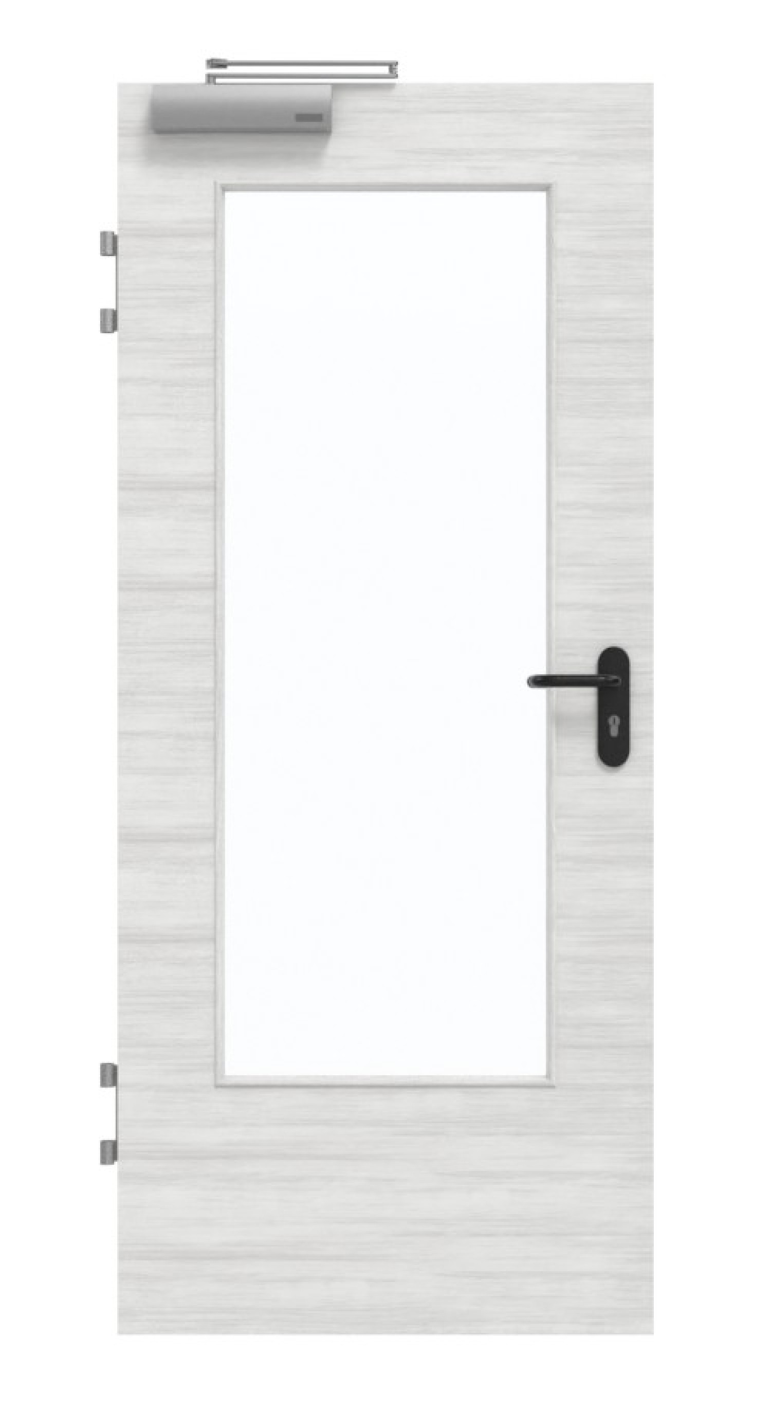 GARANT Brandschutztür T30 Quer Authentic Grigio GCK08 mit Lichtausschnitt LA-DIN