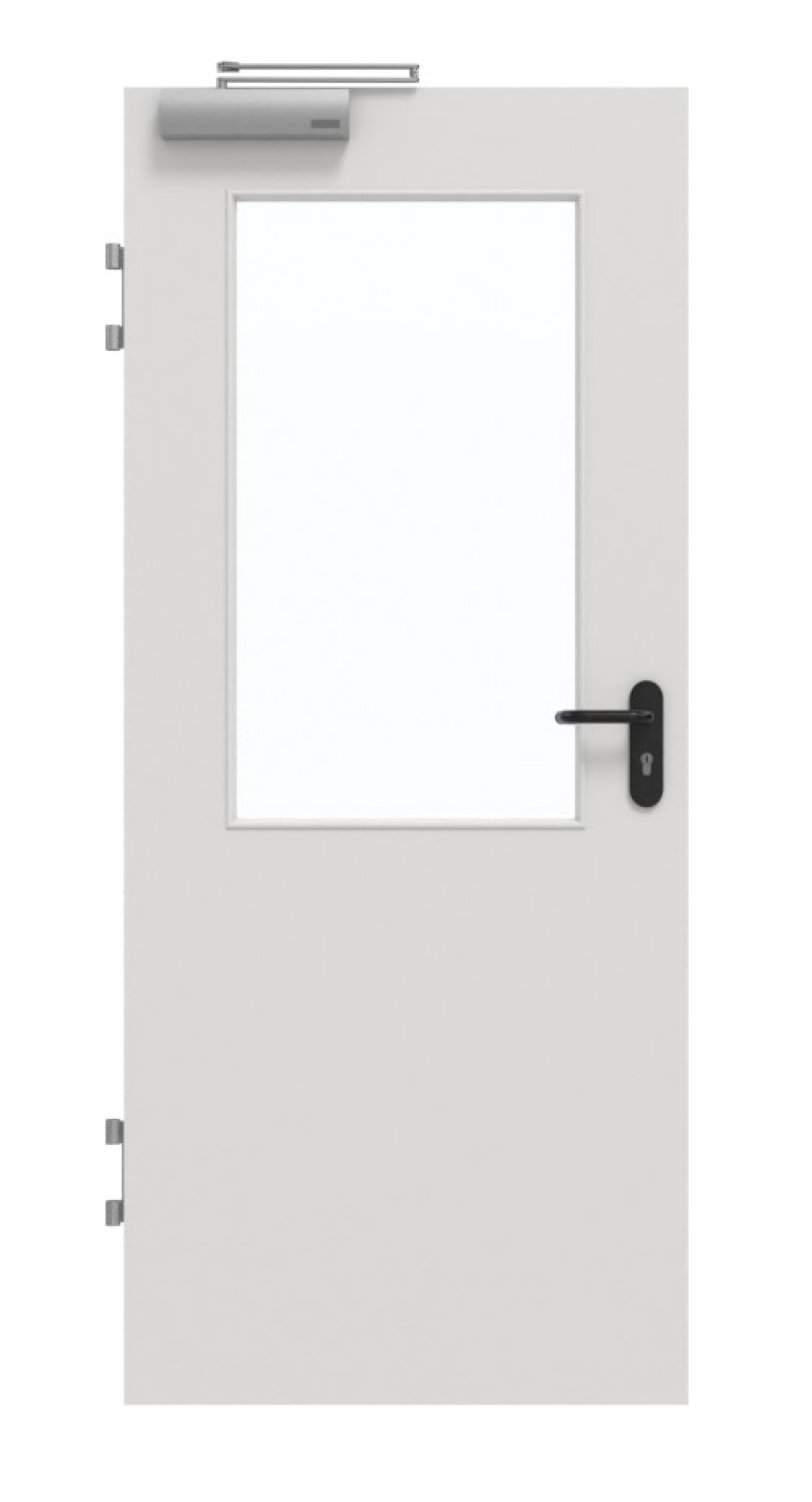 GARANT Brandschutztür T30 Silver Grey 0160-60 CePaL mit Lichtausschnitt LA-6