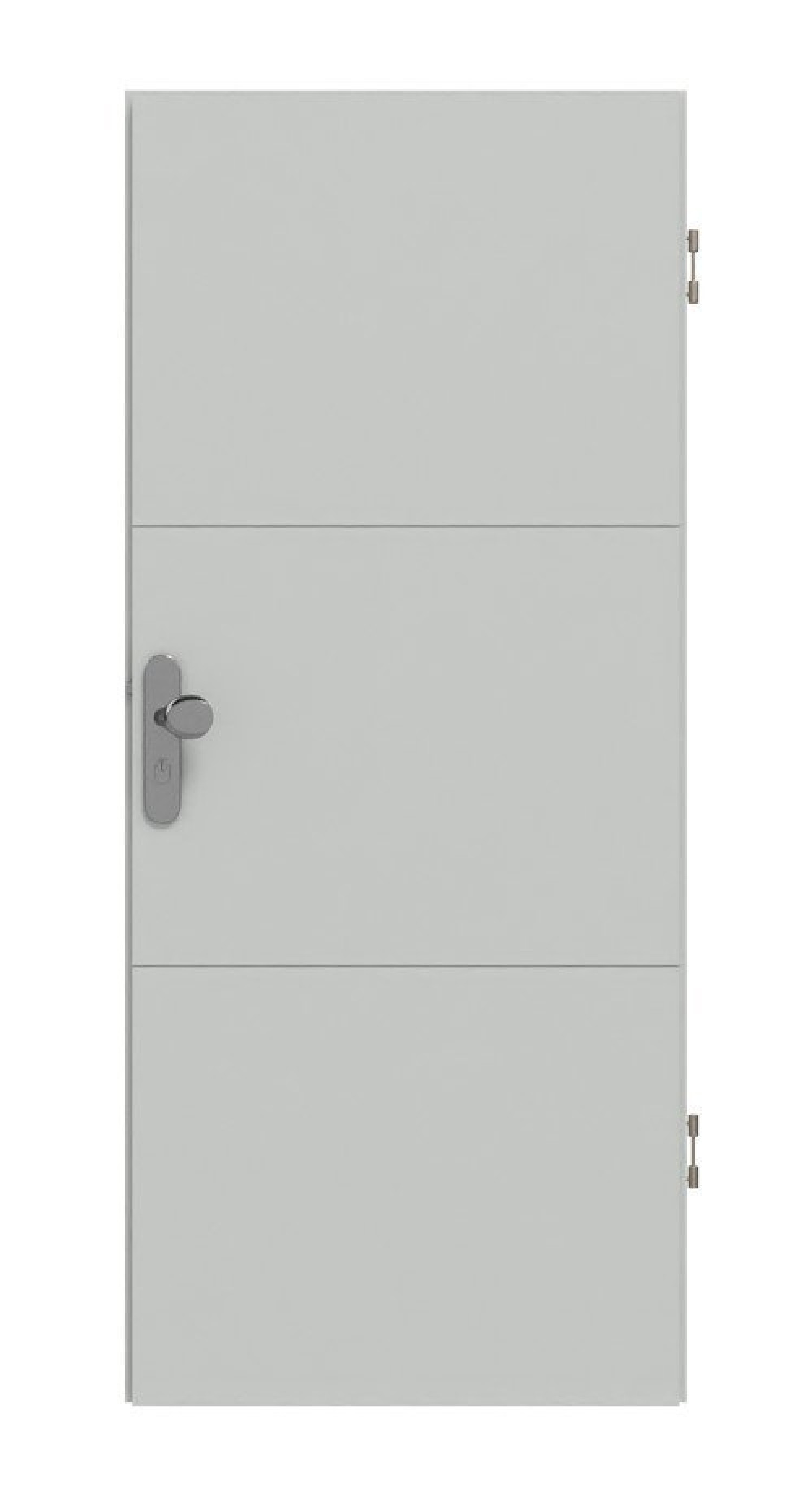 Frontansicht von Signum 31 Basic Lack Grau RAL 7035 Wohnungseingangstür - Huga