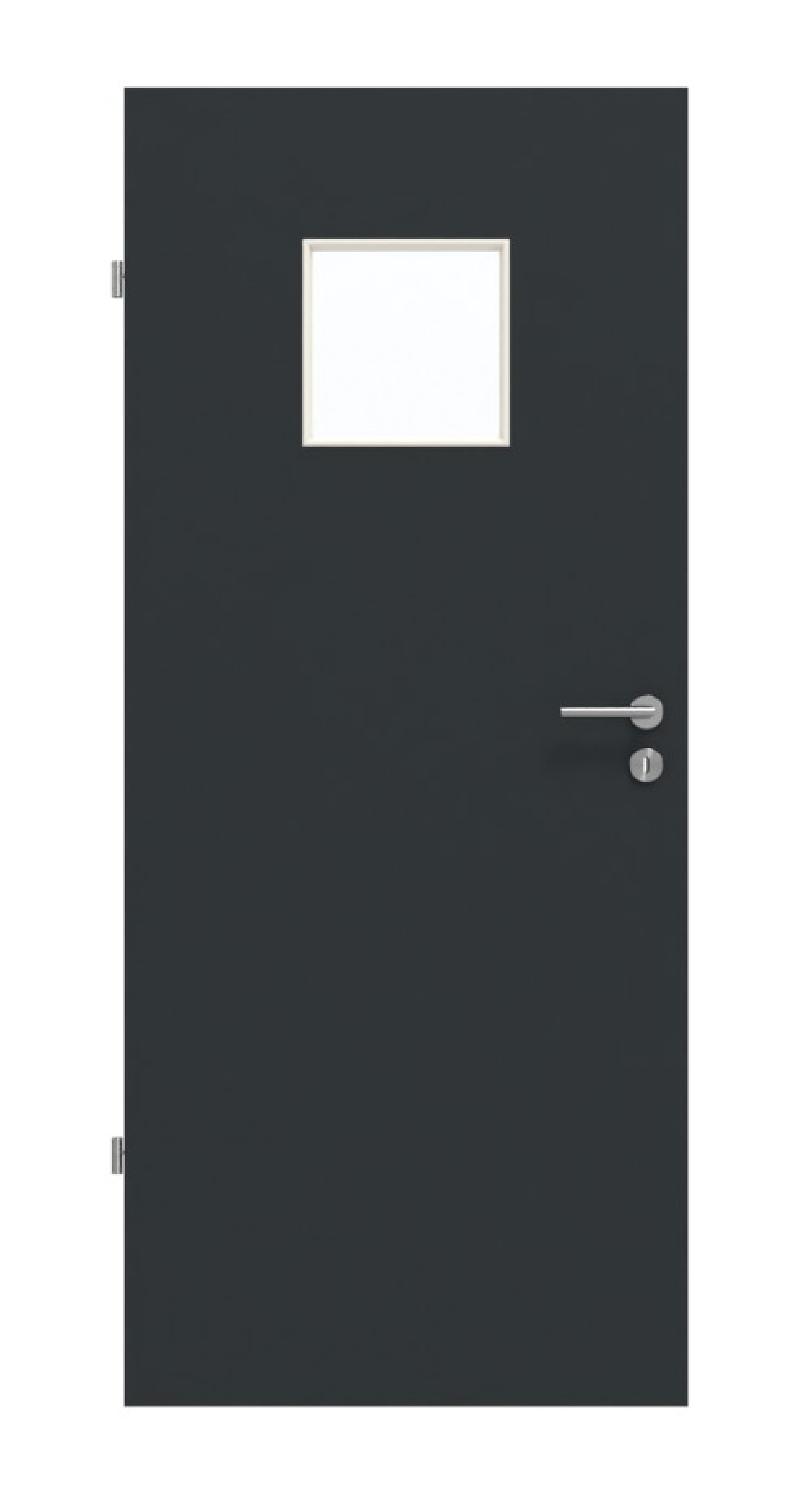 GARANT Feuchtraumtür U12000SD Vulkanschwarz GHK08 mit Lichtausschnitt LA-7