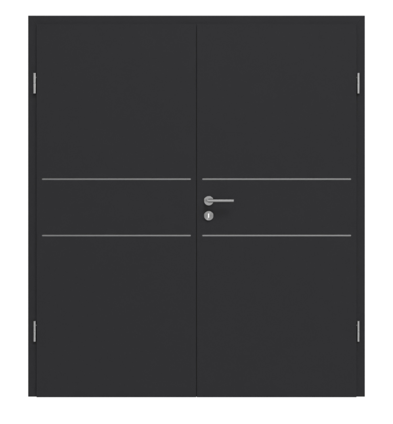 Frontansicht von GARANT Doppelflügeltür Aura 832 Matt RAL 9005 G-TEC mit Zarge