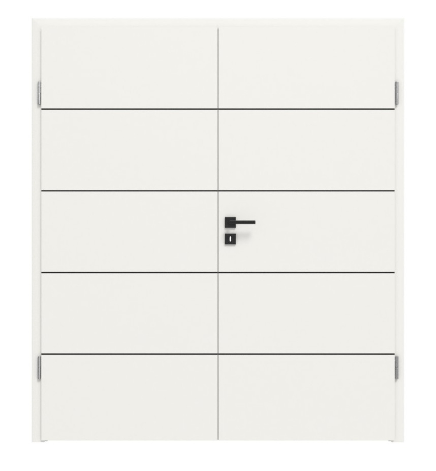 Doppelflügeltür Linea Black 03 Weißlack RAL 9016 mit Zarge