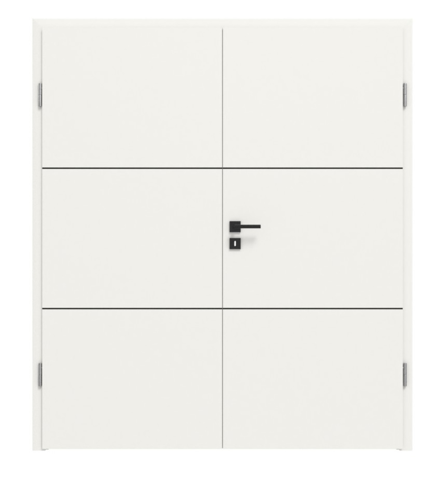Doppelflügeltür Linea Black 07 Weißlack RAL 9016 mit Zarge