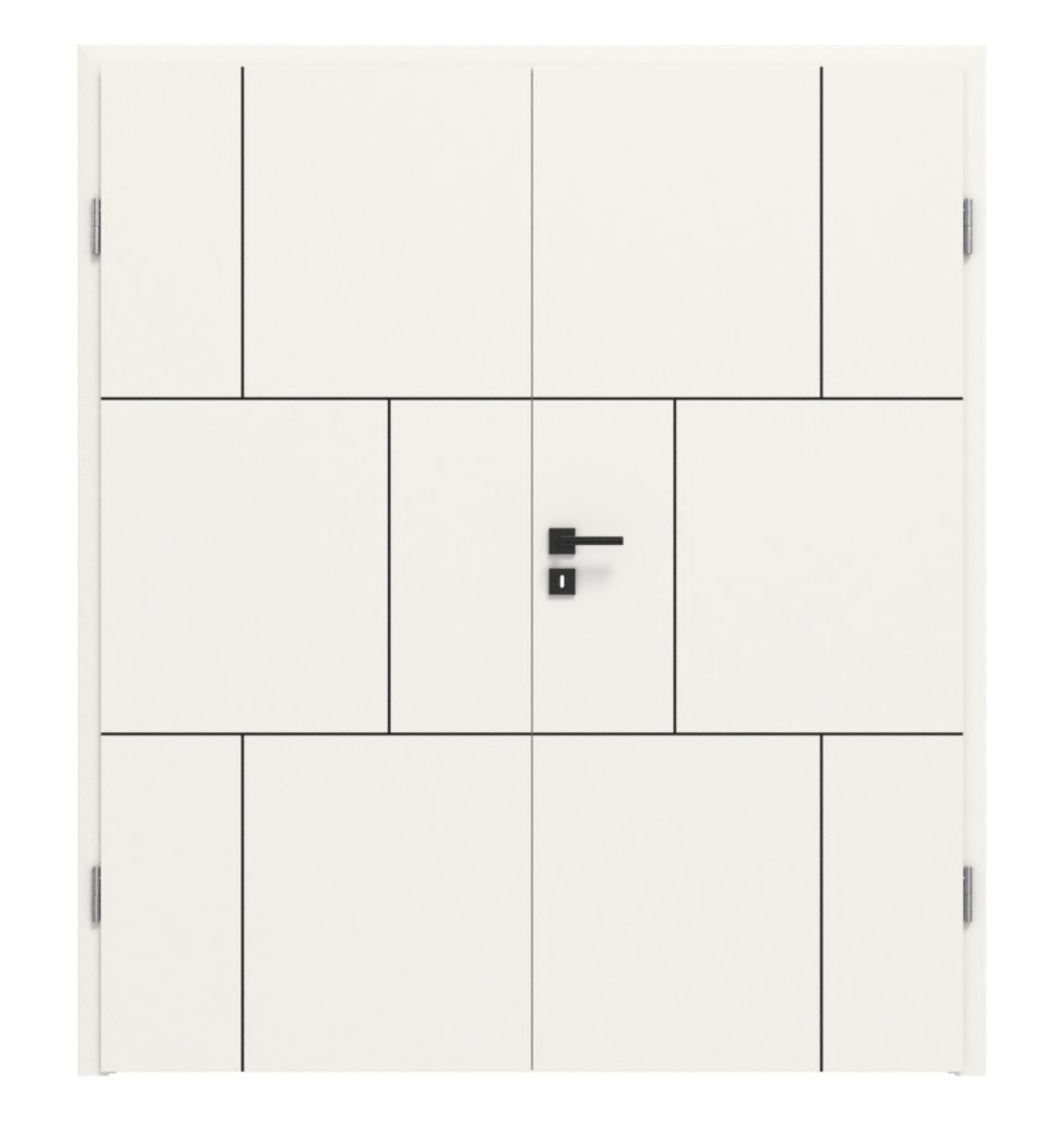 Doppelflügeltür Linea Black M71 Weißlack RAL 9016 mit Zarge