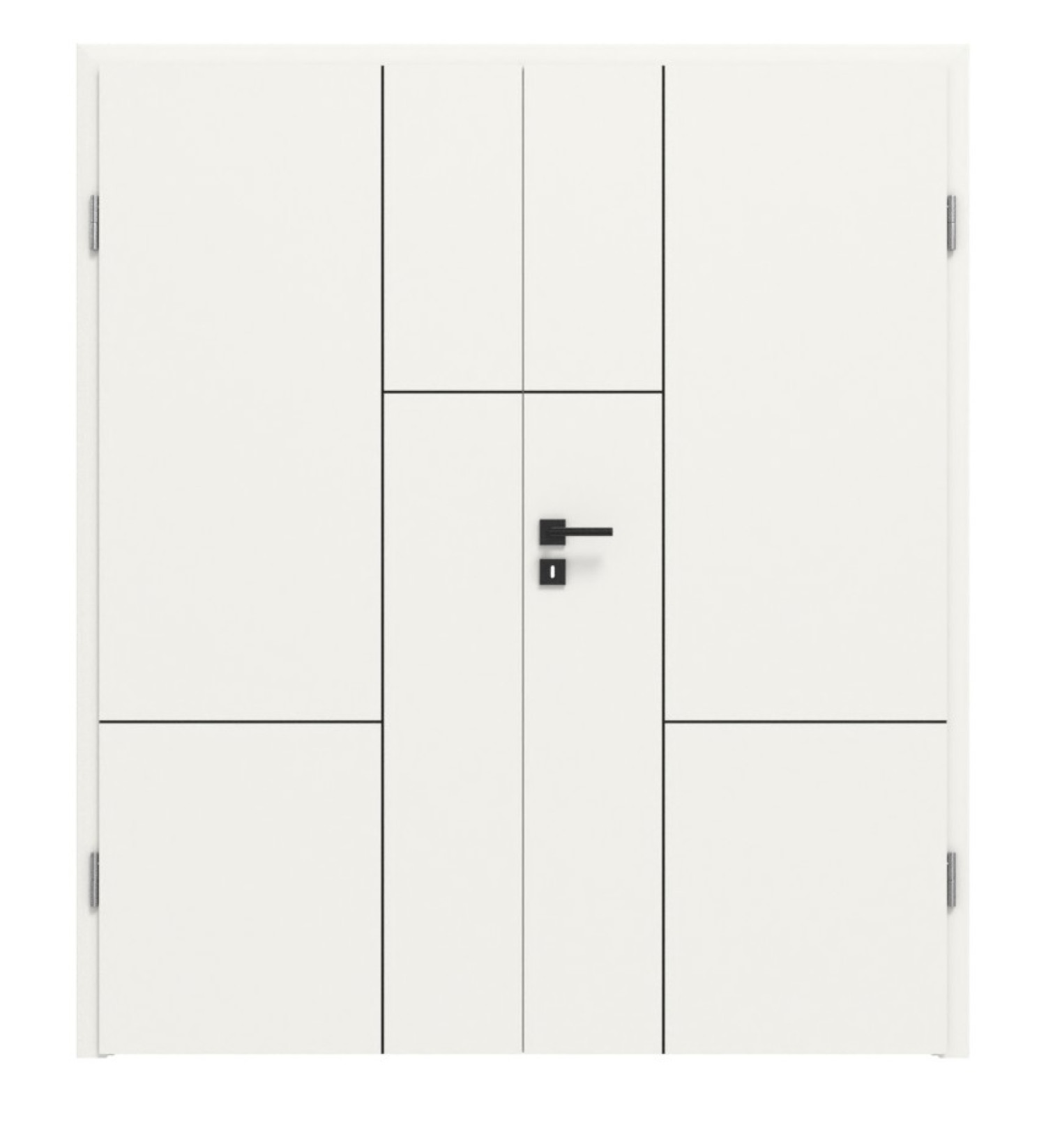 Doppelflügeltür Linea Black M72 Weißlack RAL 9016 mit Zarge