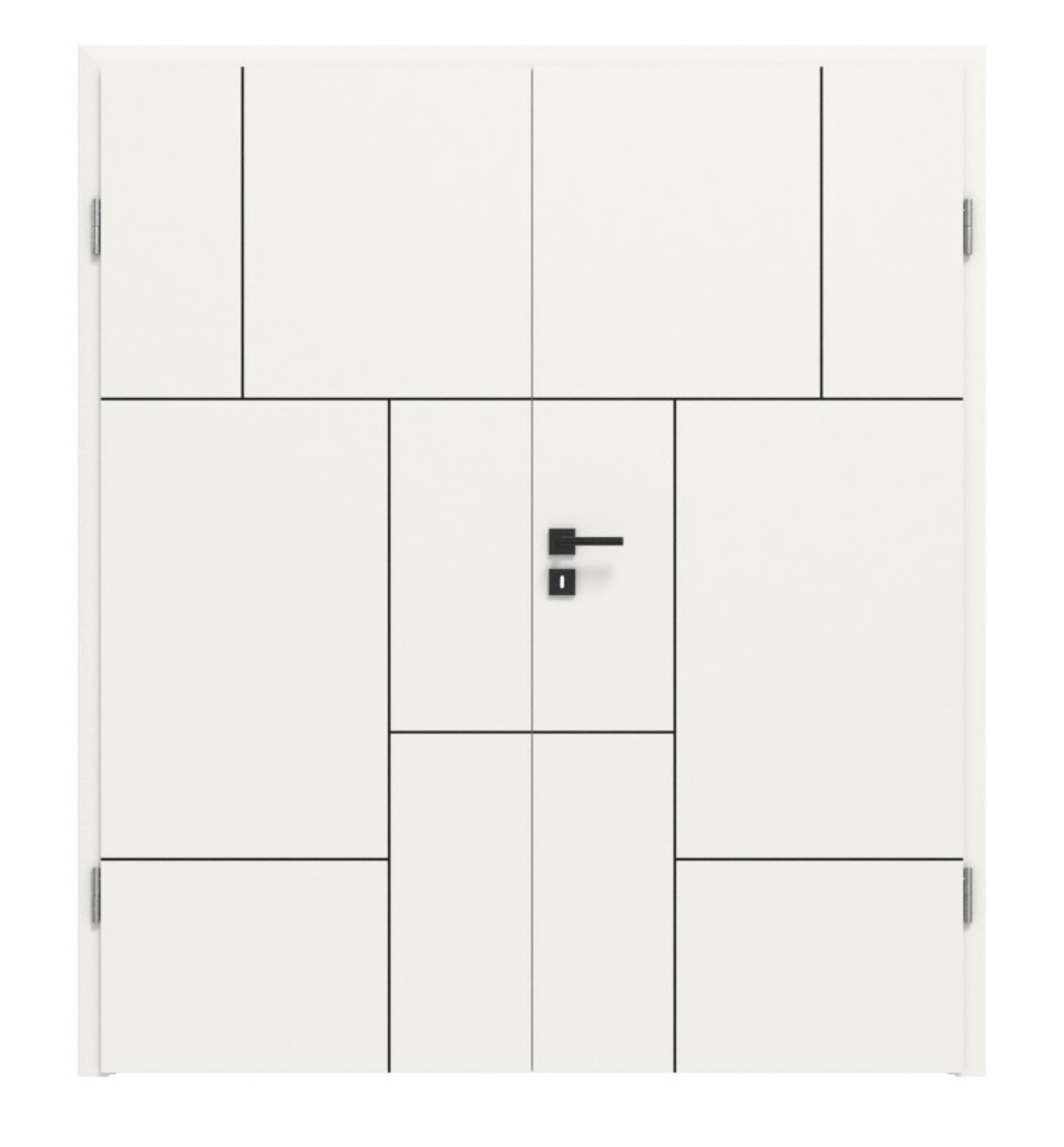 Doppelflügeltür Linea Black M73 Weißlack RAL 9016 mit Zarge