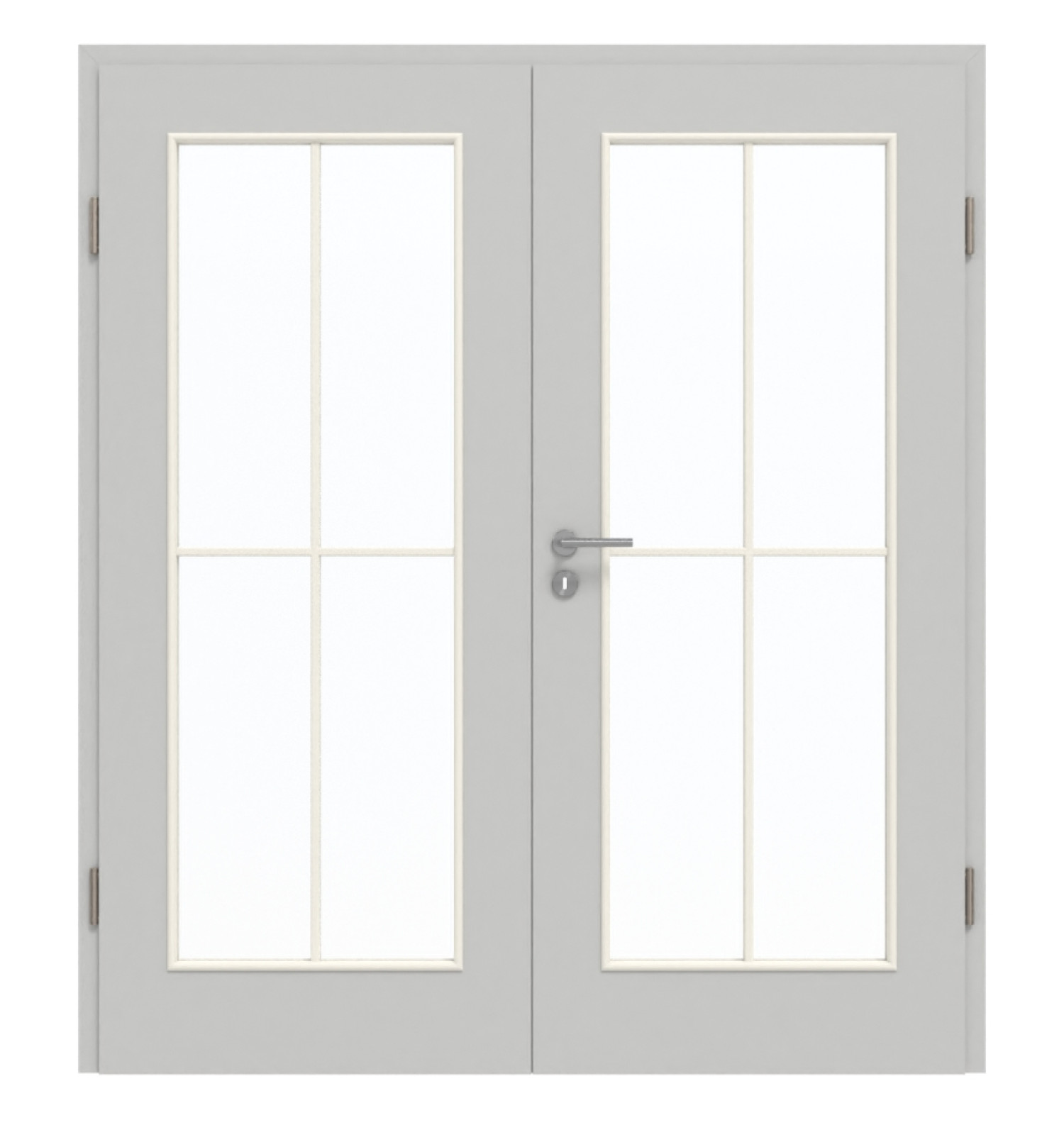 GARANT Doppelflügeltür inkl. Zarge D92-60 Dove Grey Resopal mit Lichtausschnitt LA-2 Sprosse SP0