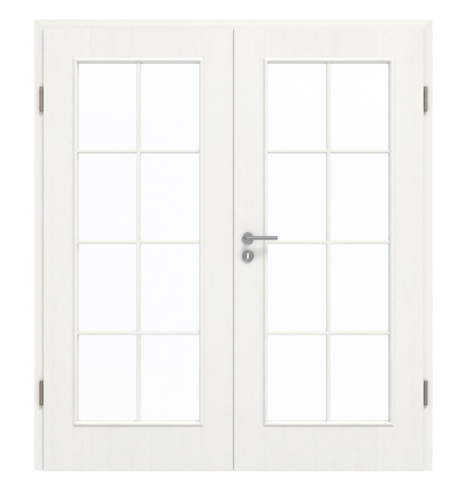 GARANT Doppelflügeltür inkl. Zarge Authentic Bianco GCK08 mit Lichtausschnitt LA-2 Sprosse SP1