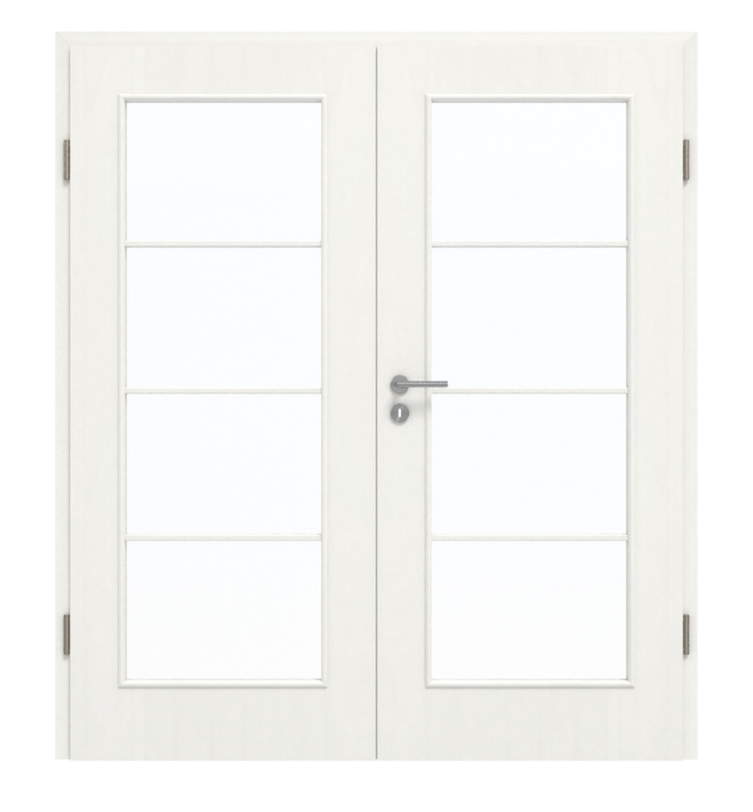GARANT Doppelflügeltür inkl. Zarge Authentic Bianco GCK08 mit Lichtausschnitt LA-2 Sprosse SP10
