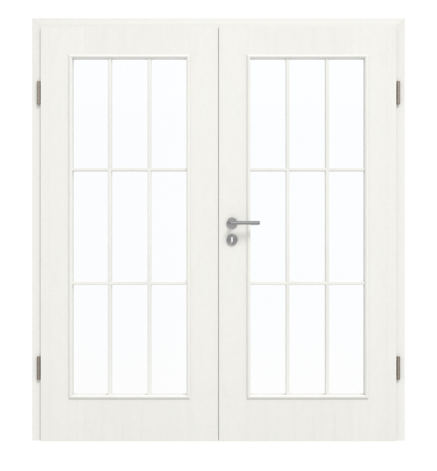 GARANT Doppelflügeltür inkl. Zarge Authentic Bianco GCK08 mit Lichtausschnitt LA-2 Sprosse SP2