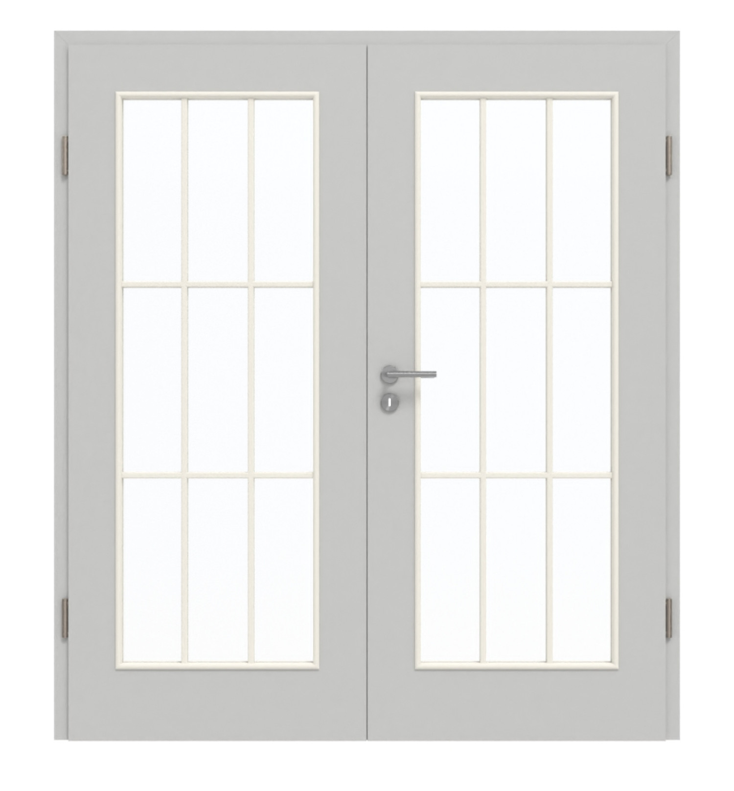 GARANT Doppelflügeltür inkl. Zarge D92-60 Dove Grey Resopal mit Lichtausschnitt LA-2 Sprosse SP2