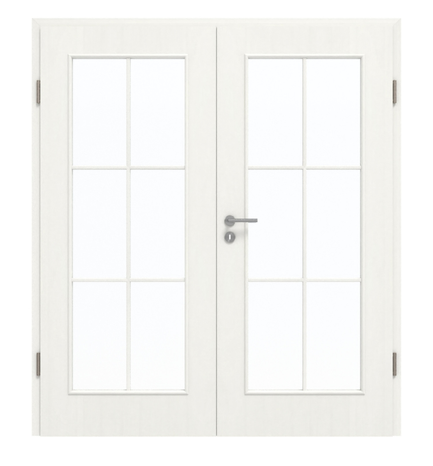 GARANT Doppelflügeltür inkl. Zarge Authentic Bianco GCK08 mit Lichtausschnitt LA-2 Sprosse SP4