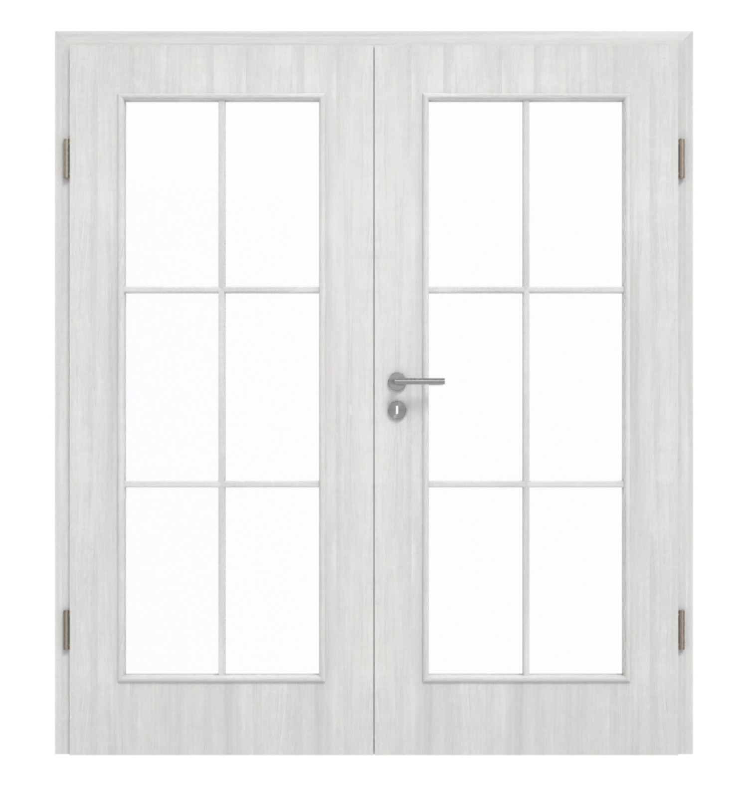 GARANT Doppelflügeltür inkl. Zarge Authentic Grigio GCK08 mit Lichtausschnitt LA-2 Sprosse SP4