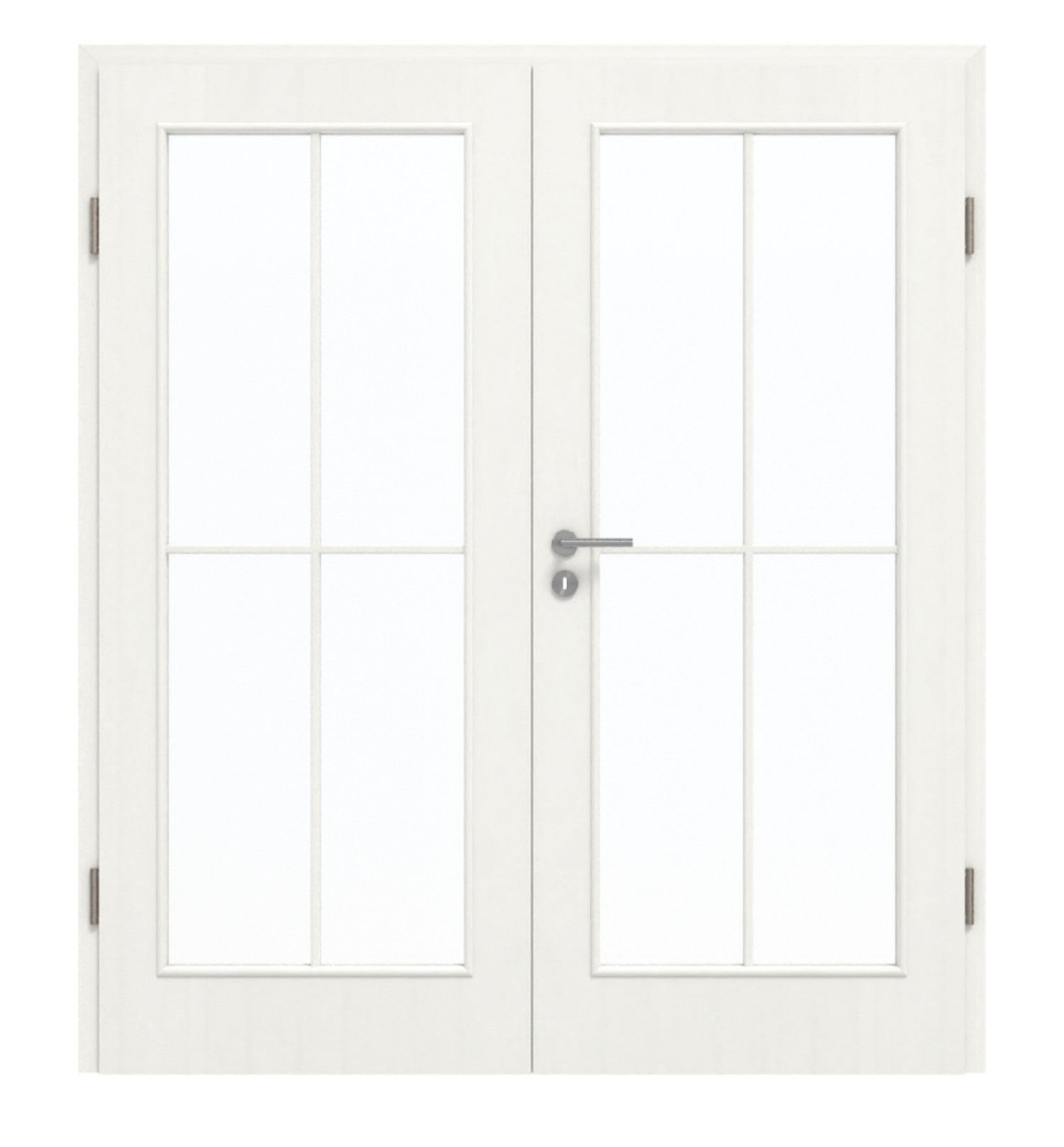 GARANT Doppelflügeltür inkl. Zarge Authentic Bianco GCK08 mit Lichtausschnitt LA-3 Sprosse SP0