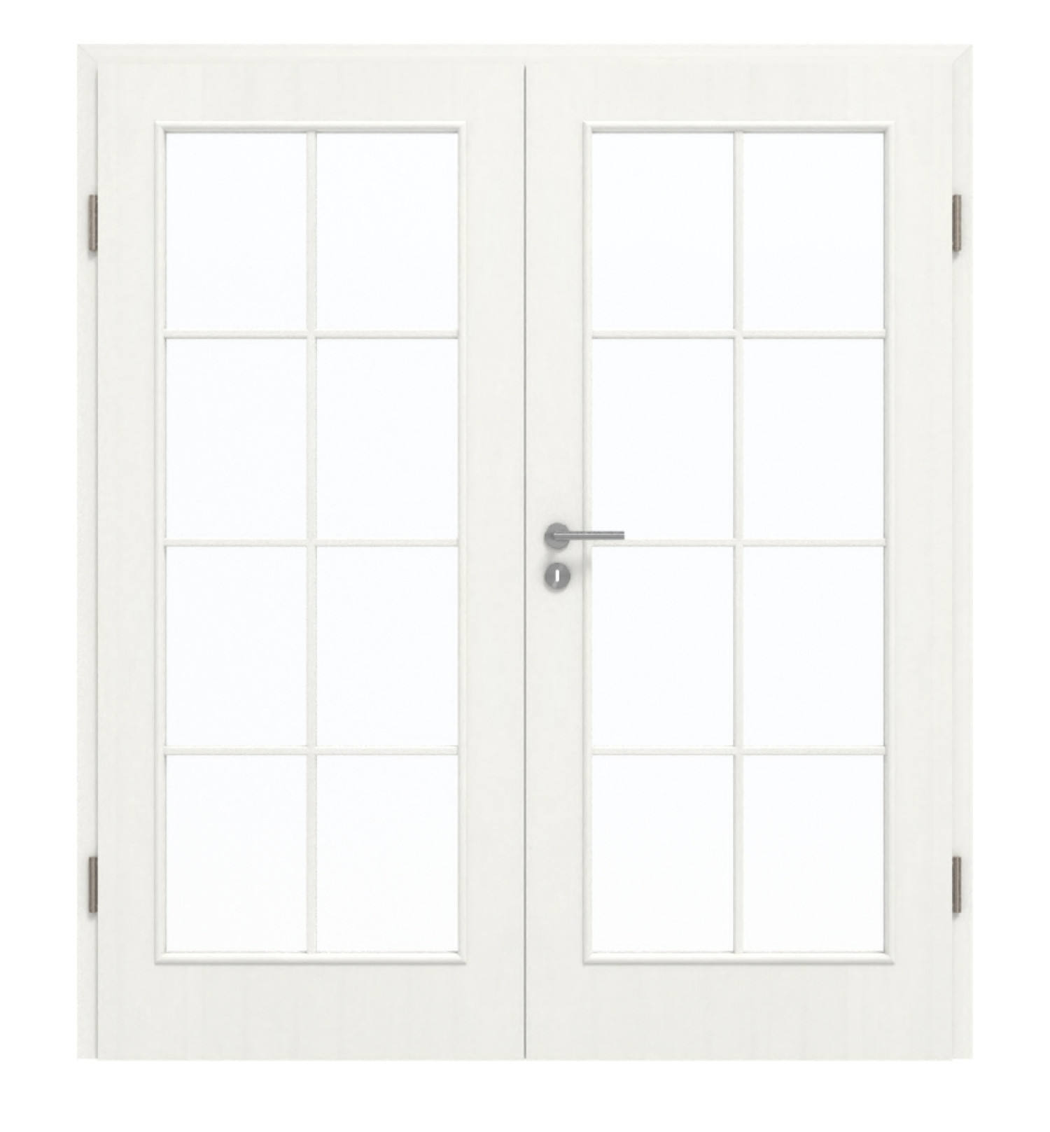 GARANT Doppelflügeltür inkl. Zarge Authentic Bianco GCK08 mit Lichtausschnitt LA-3 Sprosse SP1