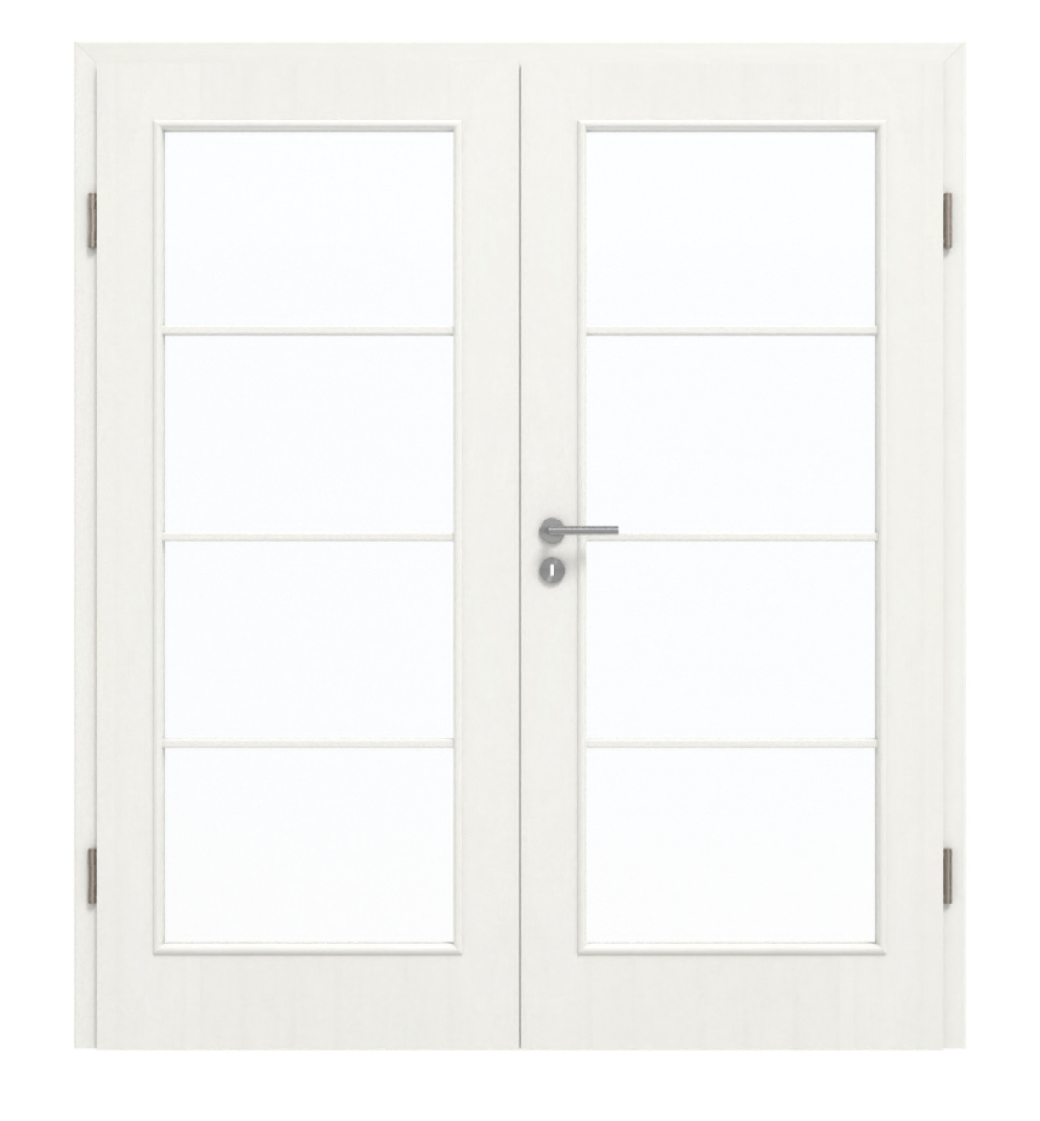 GARANT Doppelflügeltür inkl. Zarge Authentic Bianco CePaL mit Lichtausschnitt LA-3 Sprosse SP10