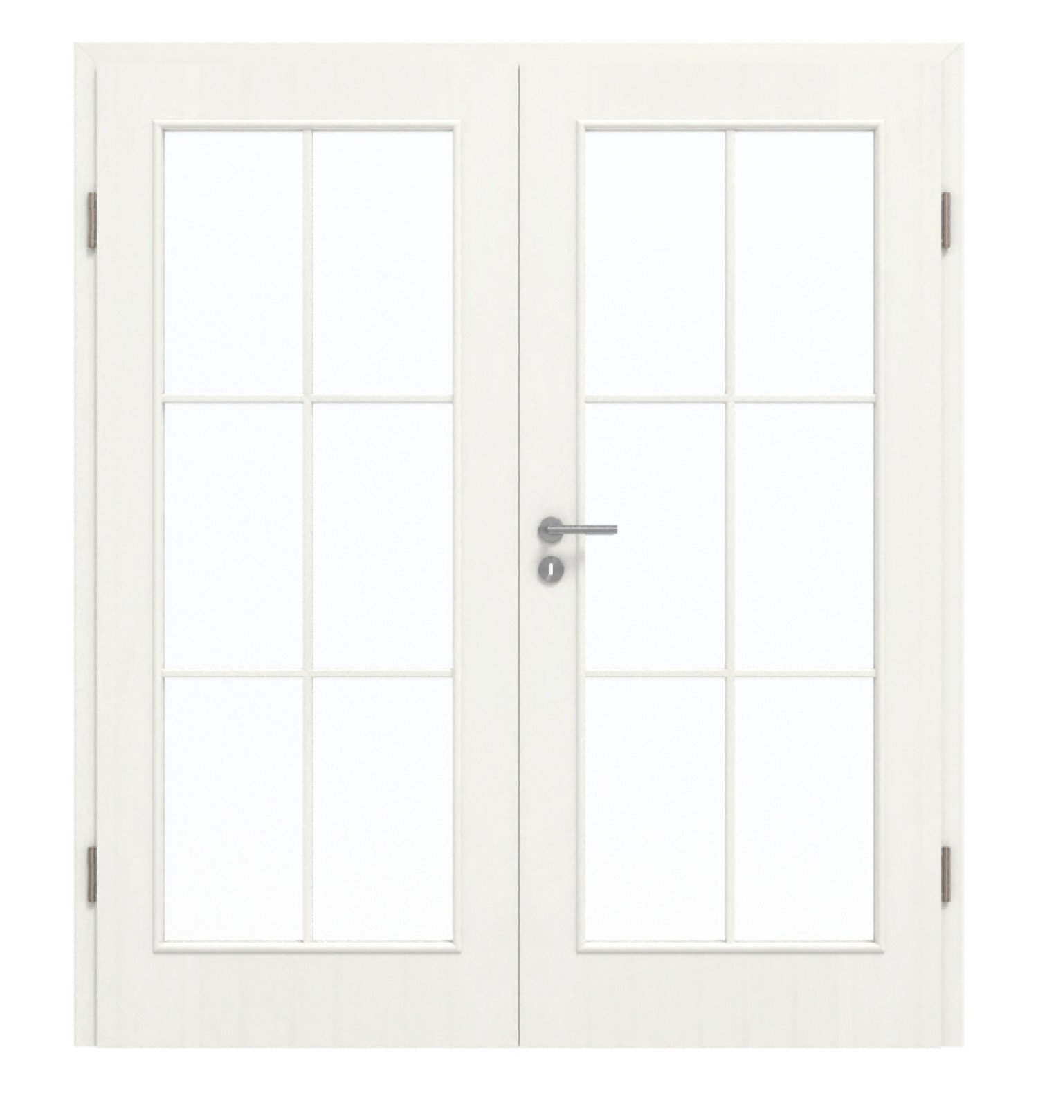 GARANT Doppelflügeltür inkl. Zarge Authentic Bianco CePaL mit Lichtausschnitt LA-3 Sprosse SP4
