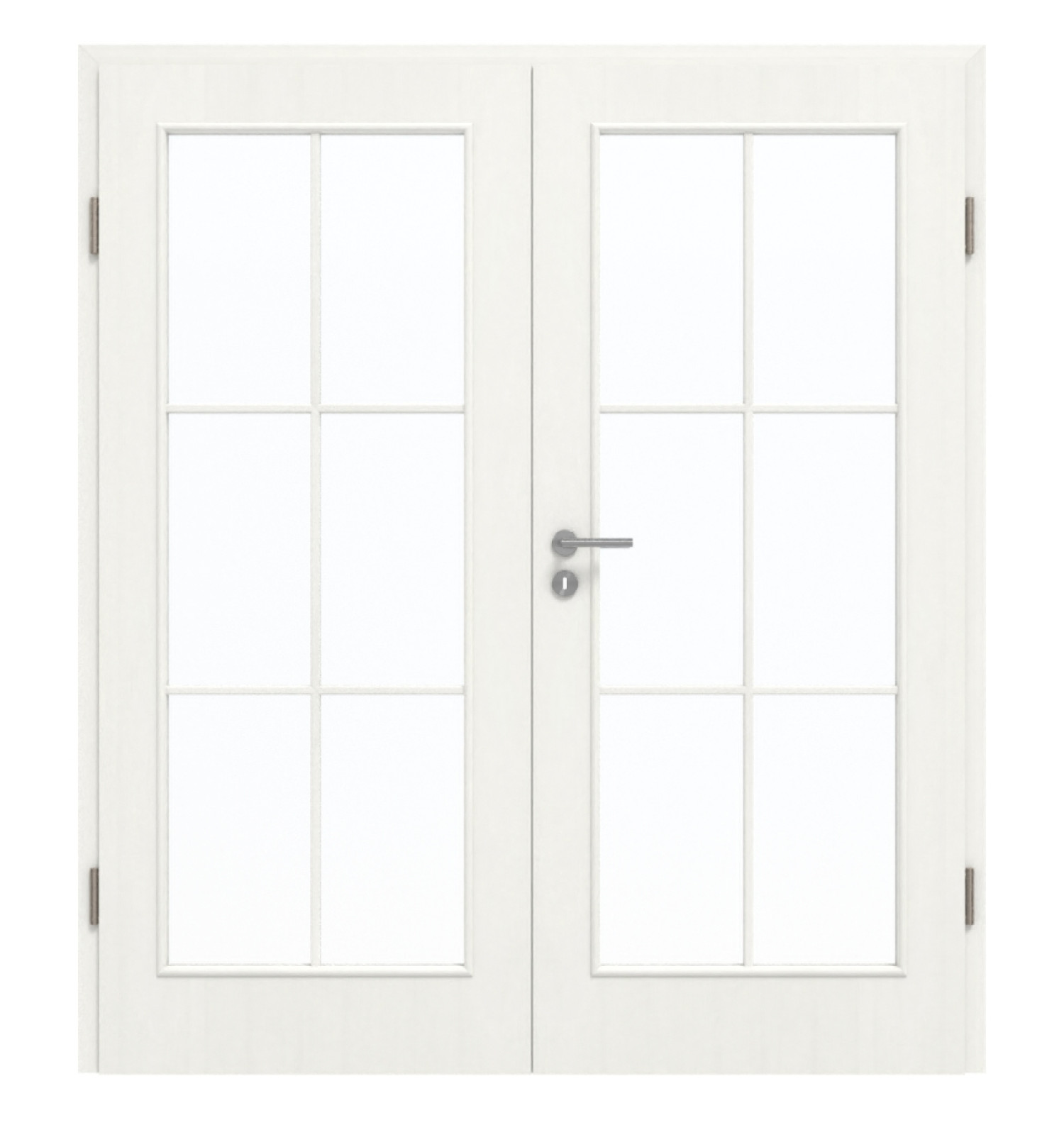 GARANT Doppelflügeltür inkl. Zarge Authentic Bianco GCK08 mit Lichtausschnitt LA-3 Sprosse SP4
