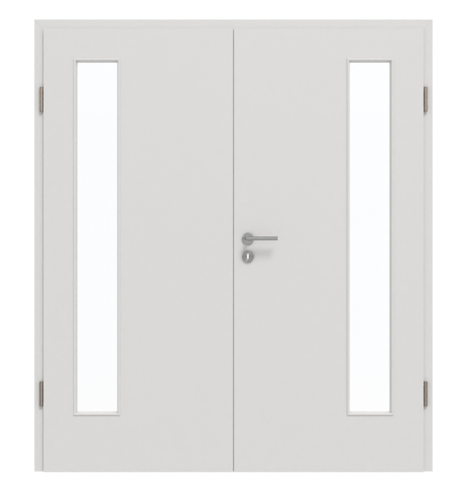 GARANT Doppelflügeltür inkl. Zarge 0160-60 Silver Grey CePaL mit Lichtausschnitt LA-4 bandseitig