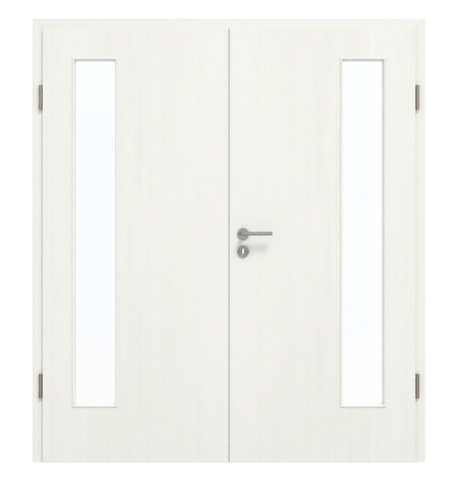 GARANT Doppelflügeltür inkl. Zarge Authentic Bianco CePaL mit Lichtausschnitt LA-4 bandseitig