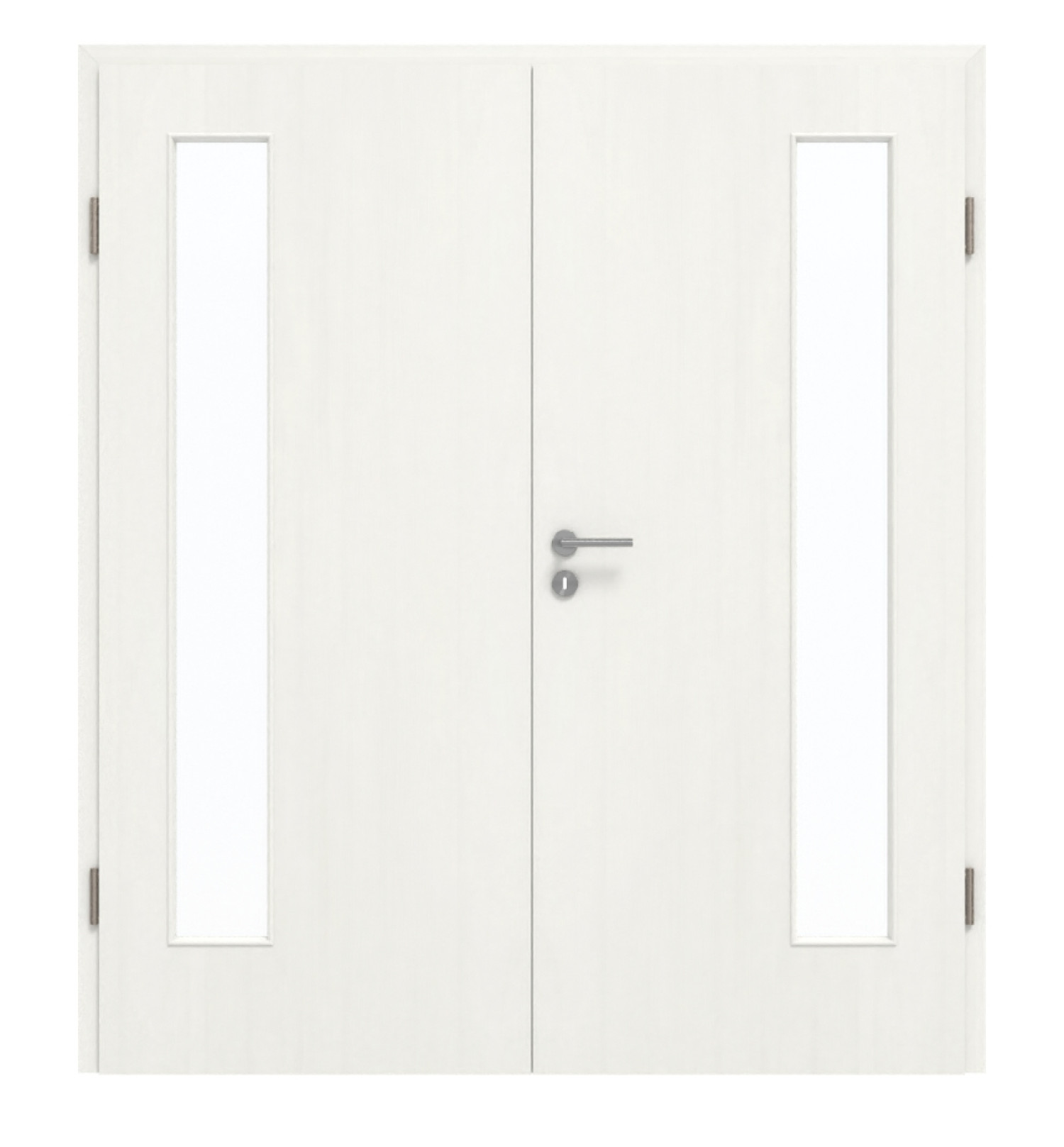 GARANT Doppelflügeltür inkl. Zarge Authentic Bianco GCK08 mit Lichtausschnitt LA-4 bandseitig