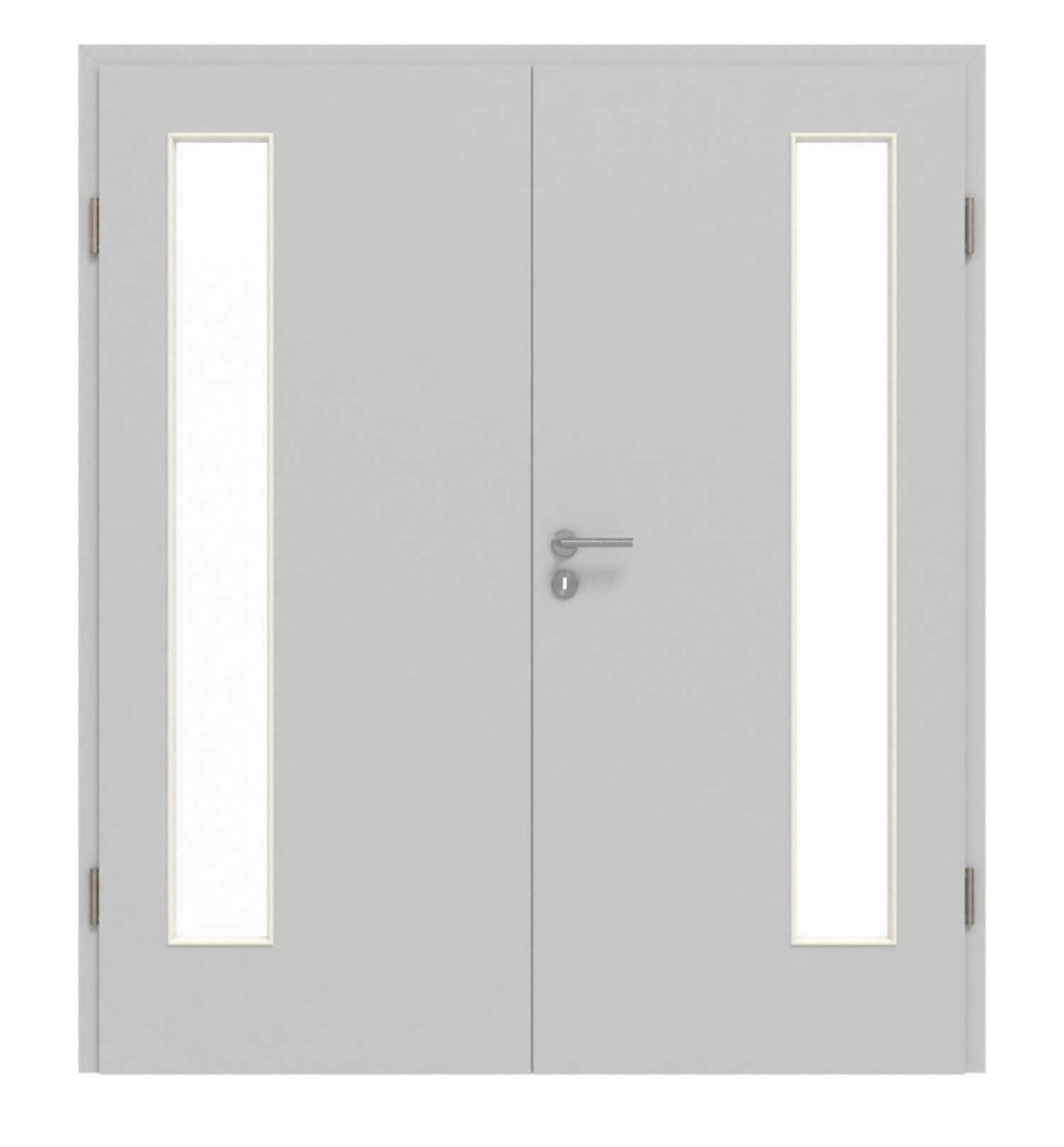 GARANT Doppelflügeltür inkl. Zarge D92-60 Dove Grey Resopal mit Lichtausschnitt LA-4 bandseitig
