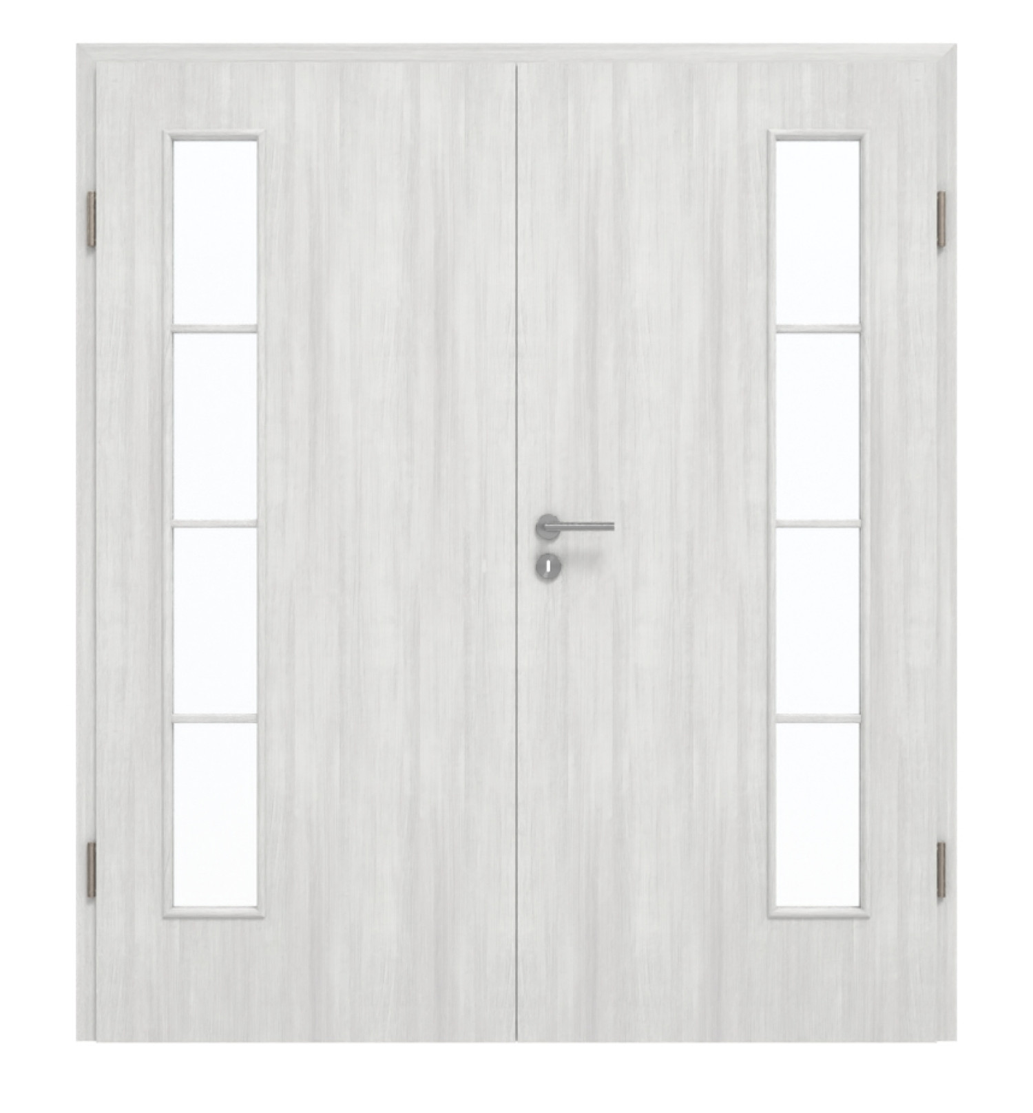 GARANT Doppelflügeltür inkl. Zarge Authentic Grigio GCK08 mit Lichtausschnitt LA-4 bandseitig Sprosse SP10