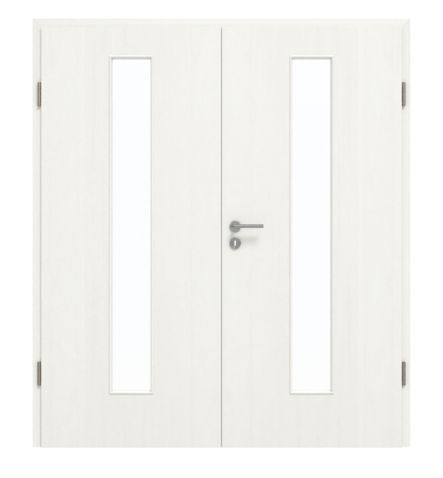 GARANT Doppelflügeltür inkl. Zarge Authentic Bianco GCK08 mit Lichtausschnitt LA-4 mittig