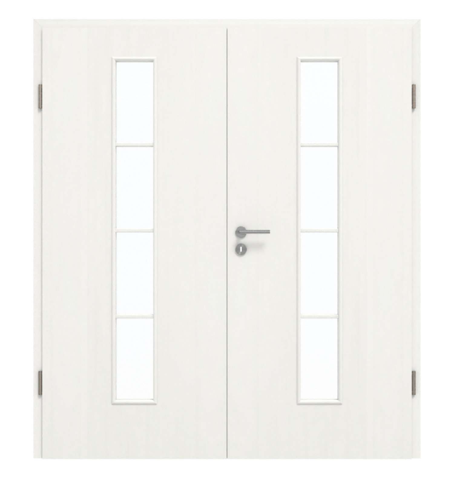 GARANT Doppelflügeltür inkl. Zarge Authentic Bianco GCK08 mit Lichtausschnitt LA-4 mittig Sprosse SP10