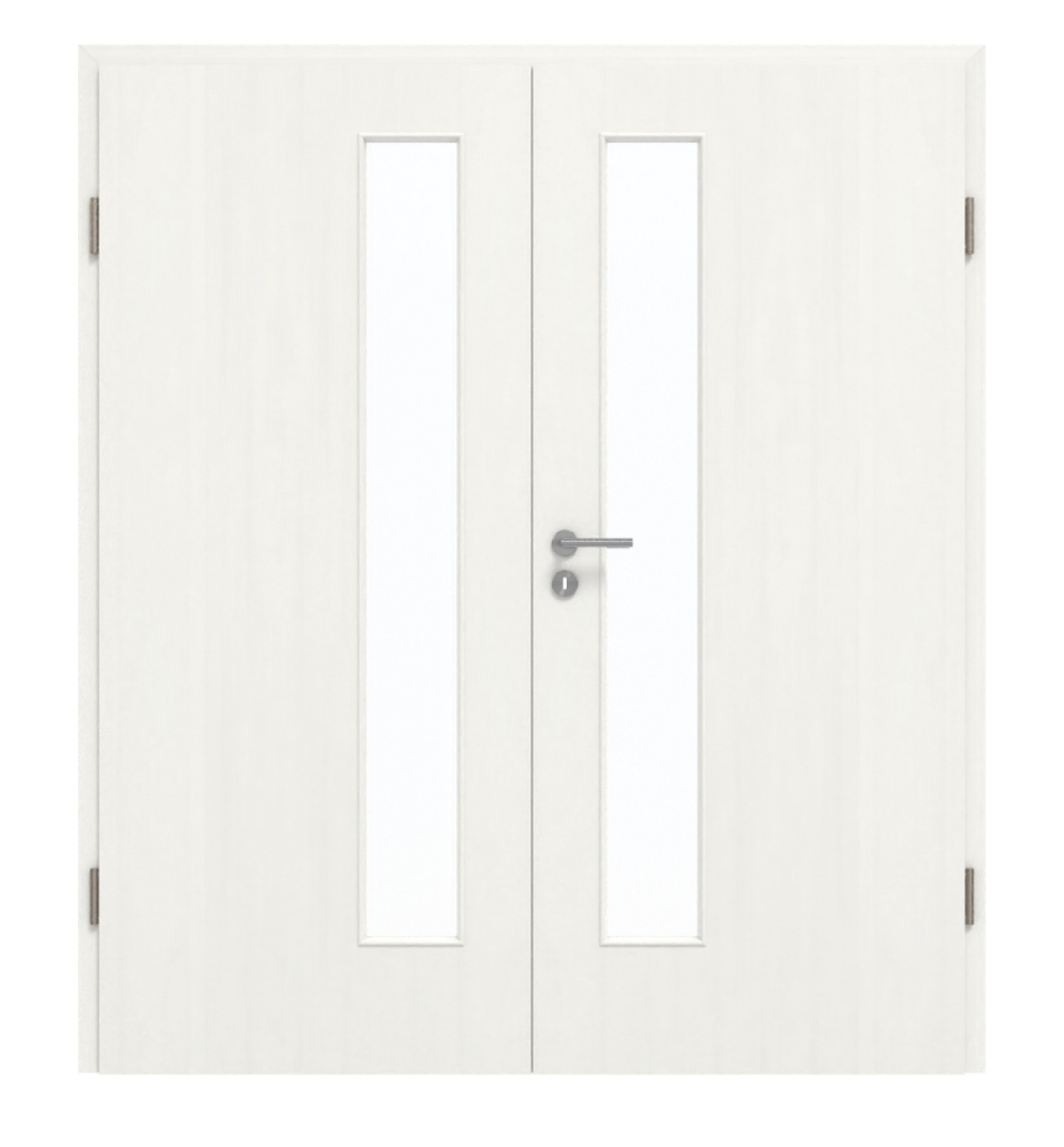 GARANT Doppelflügeltür inkl. Zarge Authentic Bianco GCK08 mit Lichtausschnitt LA-4 schlossseitig
