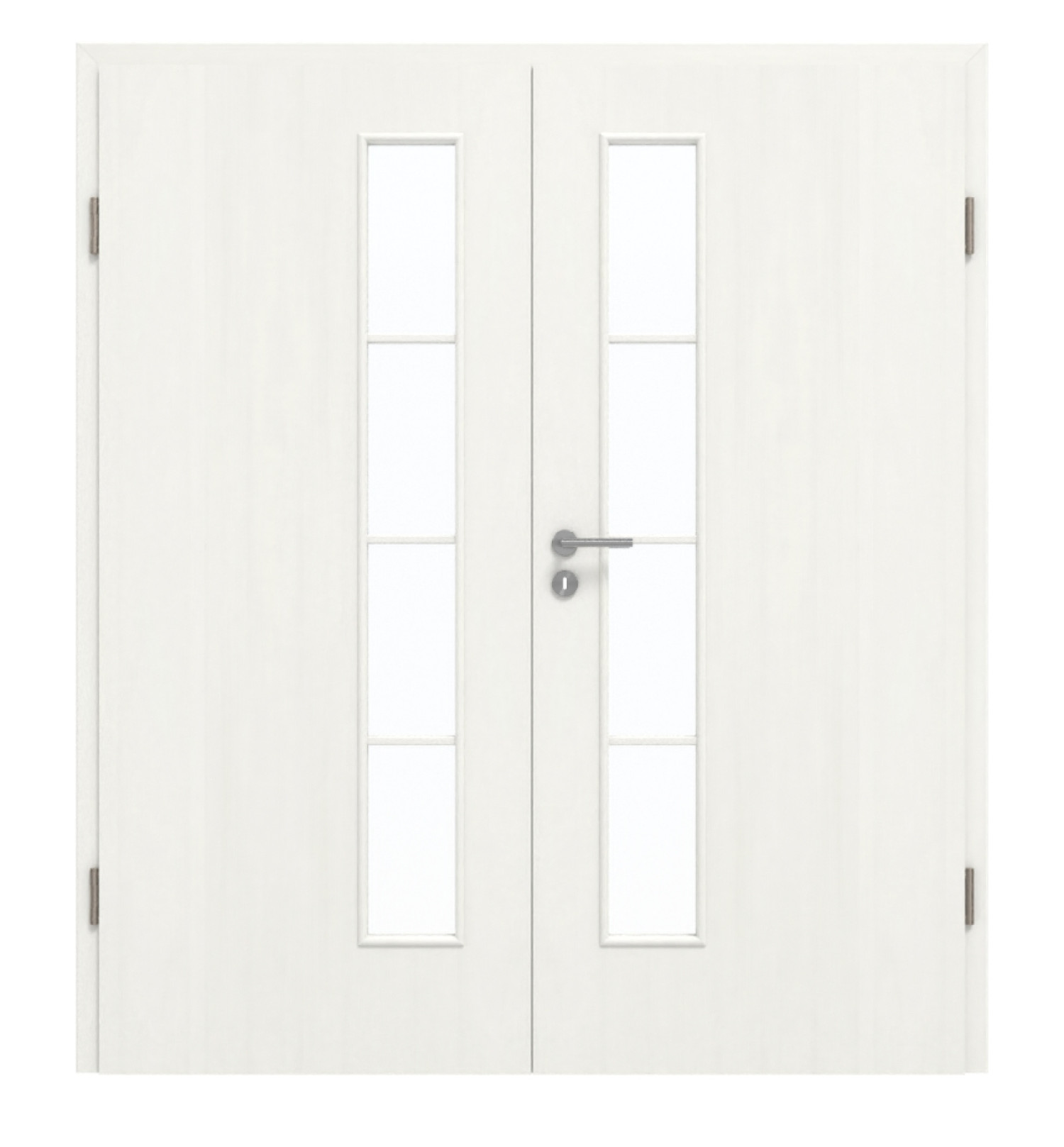 GARANT Doppelflügeltür inkl. Zarge Authentic Bianco CePaL mit Lichtausschnitt LA-4 schlossseitig Sprosse SP10