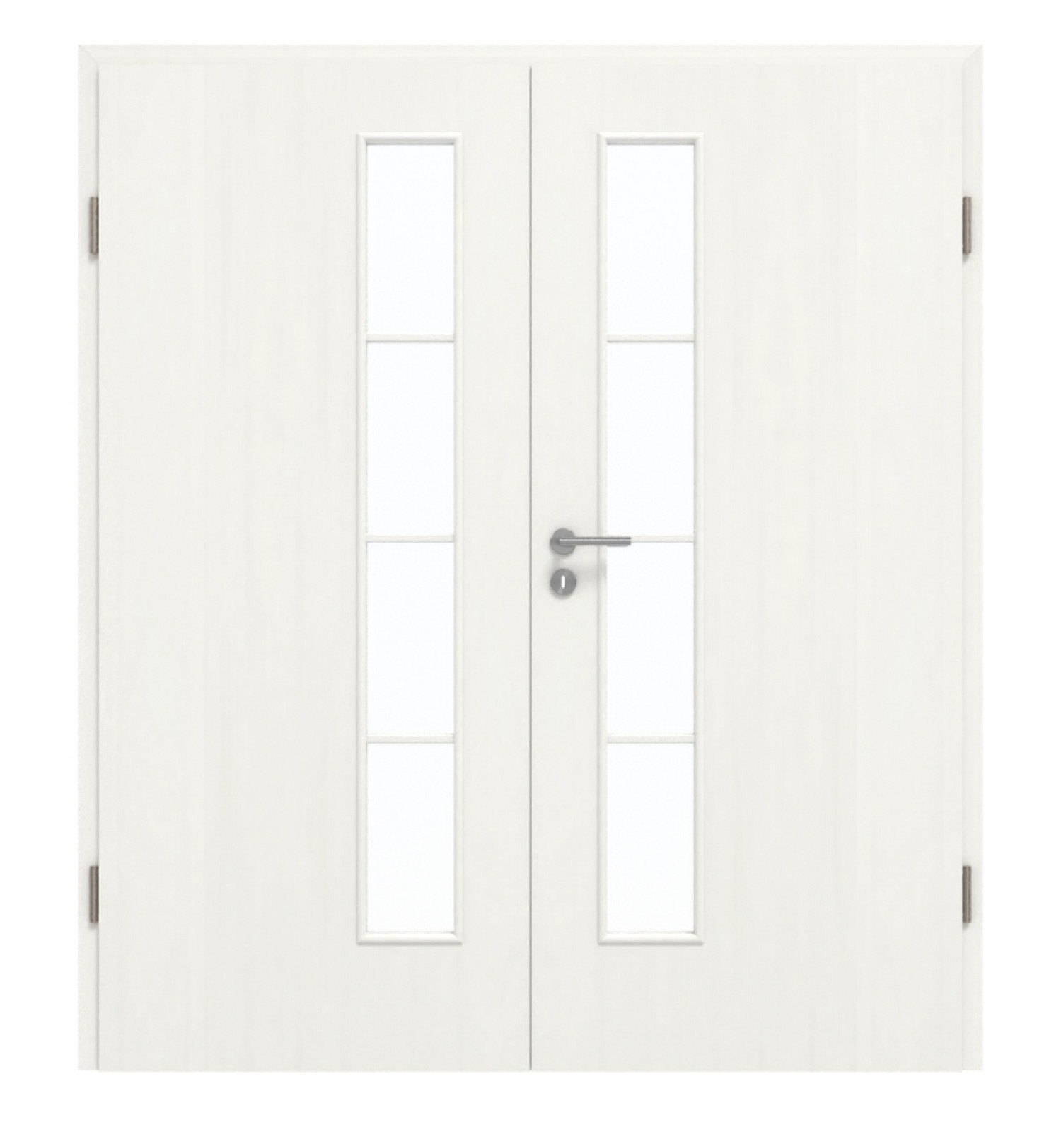 GARANT Doppelflügeltür inkl. Zarge Authentic Bianco GCK08 mit Lichtausschnitt LA-4 schlossseitig Sprosse SP10