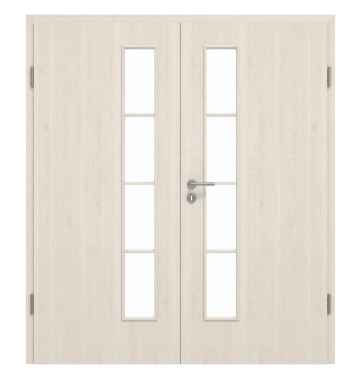 GARANT Doppelflügeltür inkl. Zarge Authentic Perl CePaL mit Lichtausschnitt LA-4 schlossseitig Sprosse SP10