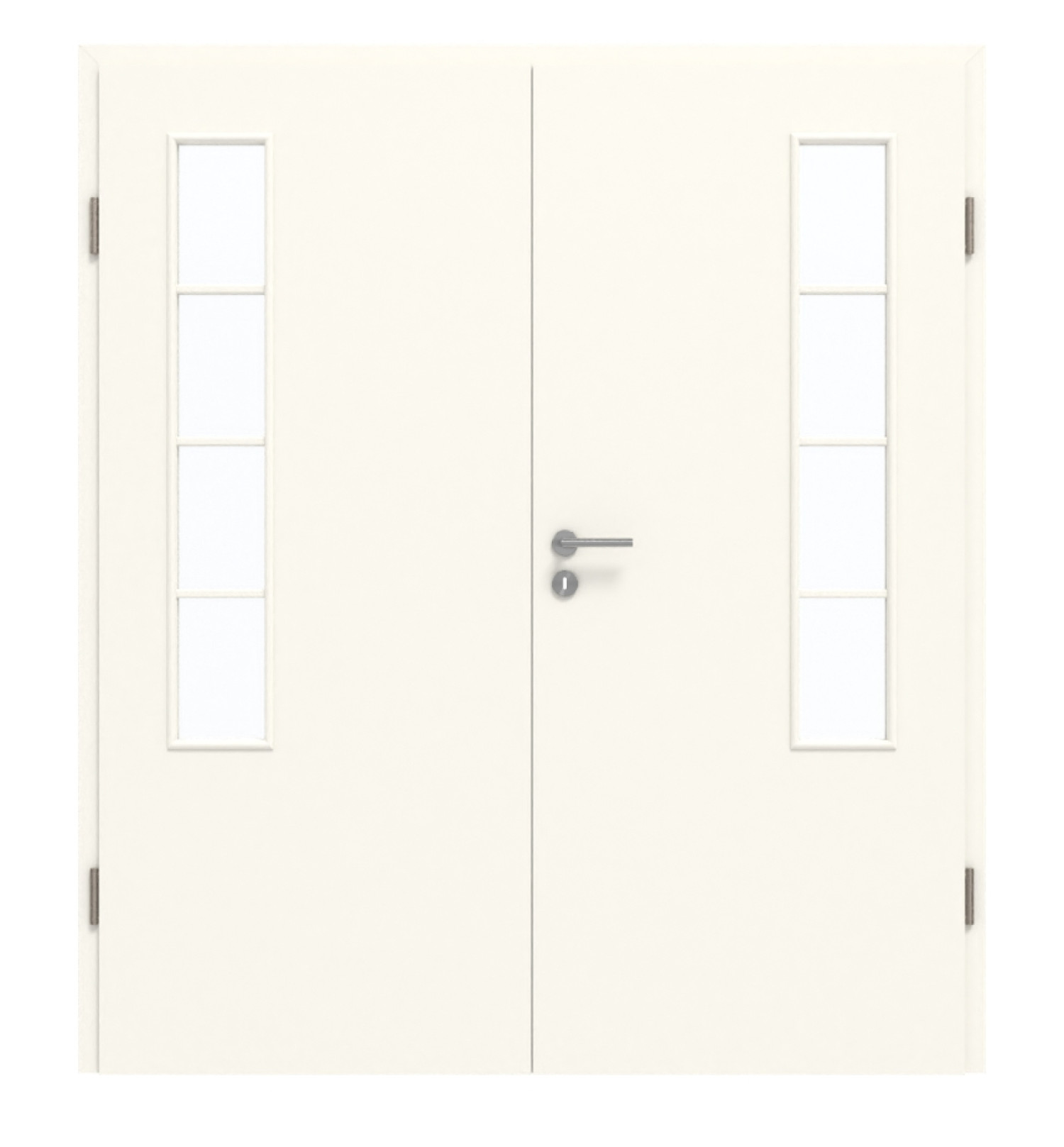 GARANT Doppelflügeltür inkl. Zarge 0105-60 Pearl White CePaL mit Lichtausschnitt LA-5 bandseitig Sprosse SP10