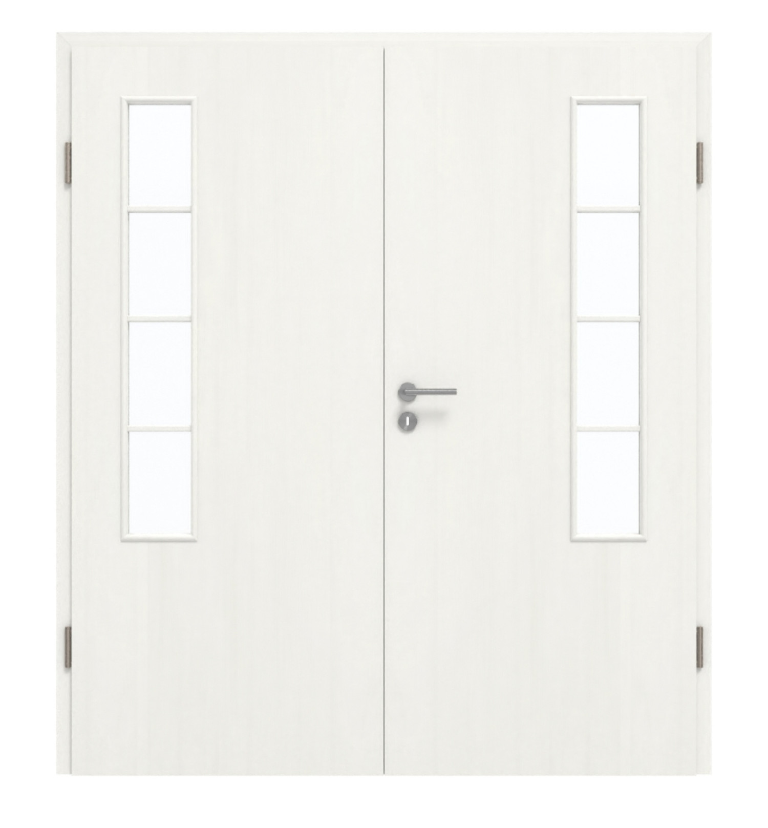 GARANT Doppelflügeltür inkl. Zarge Authentic Bianco GCK08 mit Lichtausschnitt LA-5 bandseitig Sprosse SP10