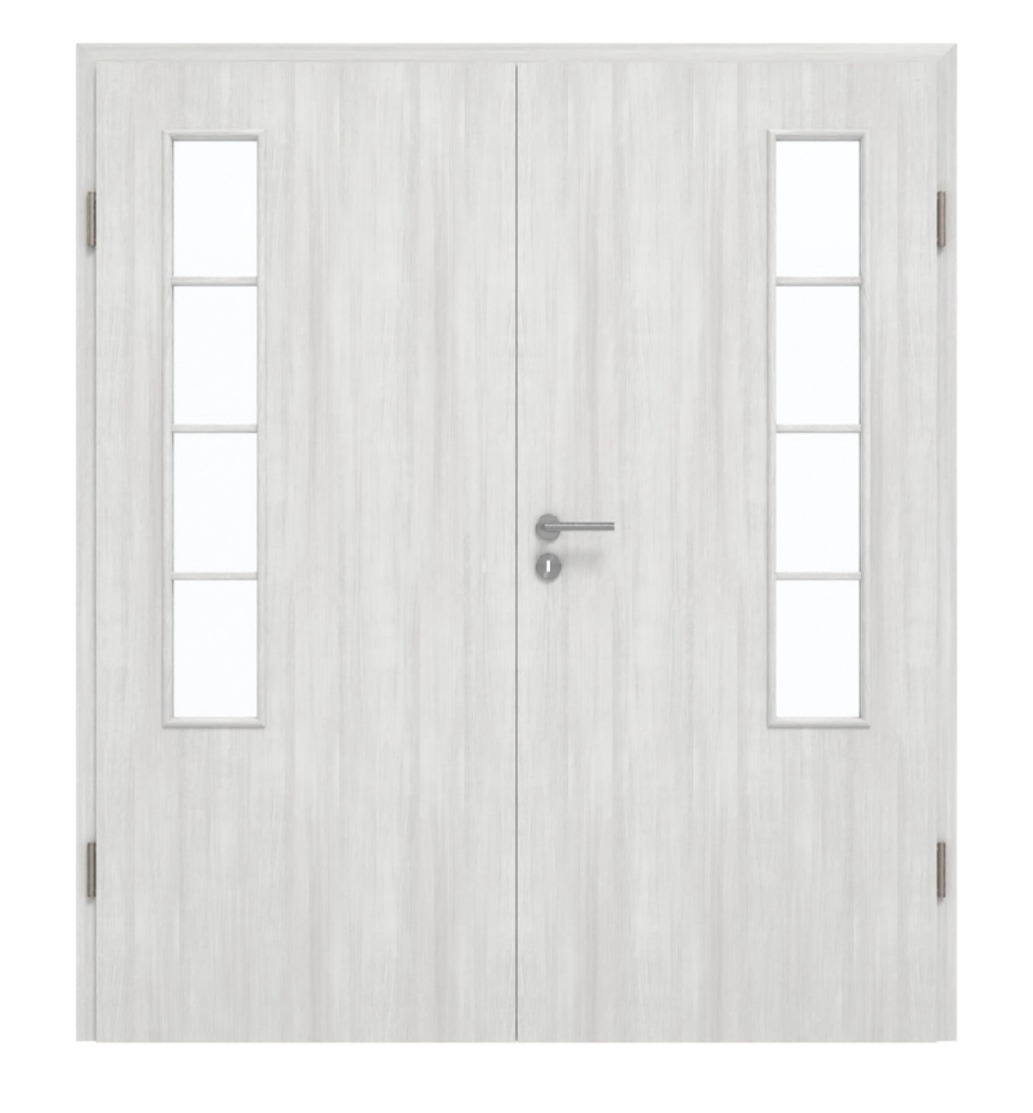 GARANT Doppelflügeltür inkl. Zarge Authentic Grigio GCK08 mit Lichtausschnitt LA-5 bandseitig Sprosse SP10