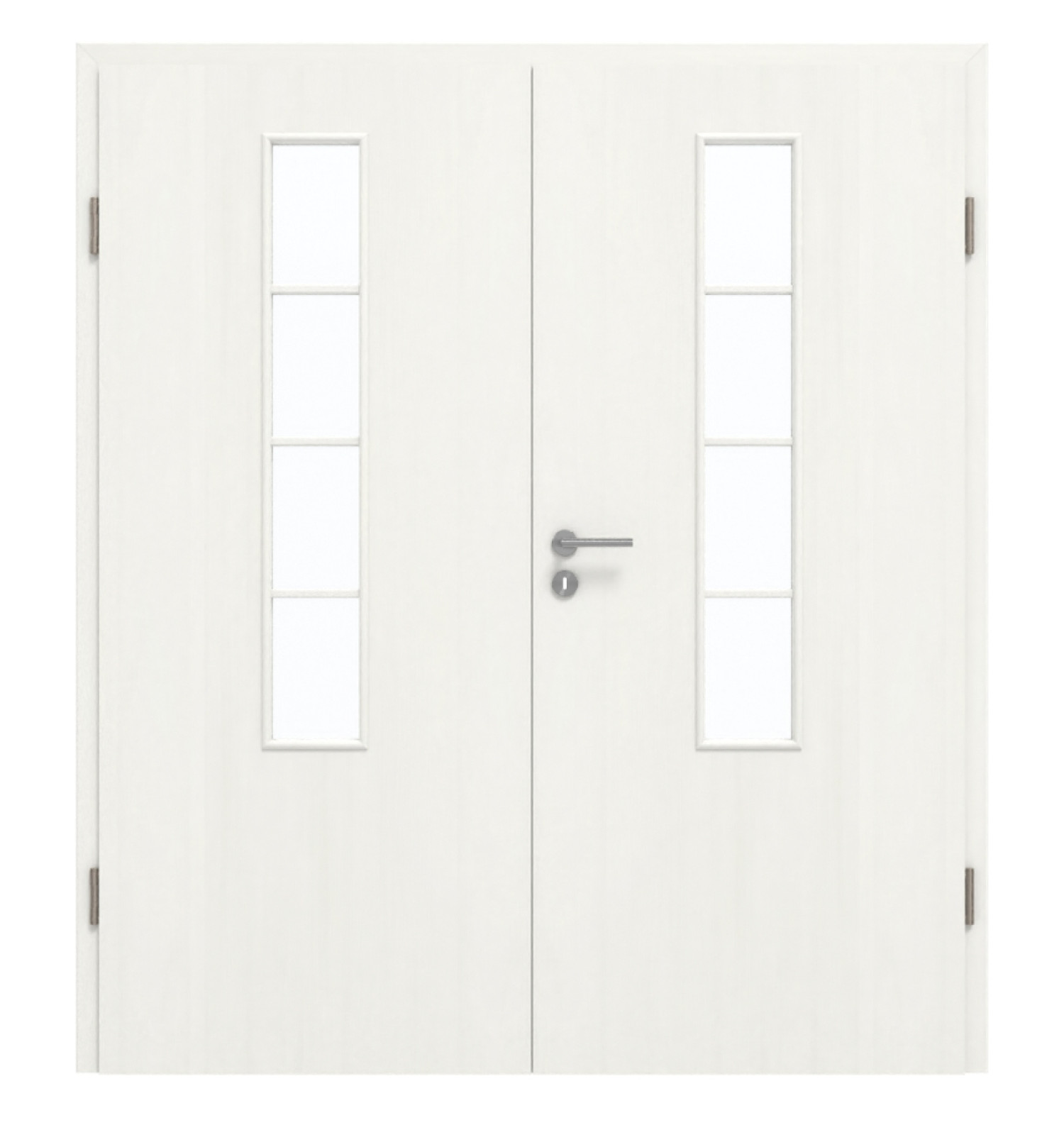 GARANT Doppelflügeltür inkl. Zarge Authentic Bianco CePaL mit Lichtausschnitt LA-5 schlossseitig Sprosse SP10