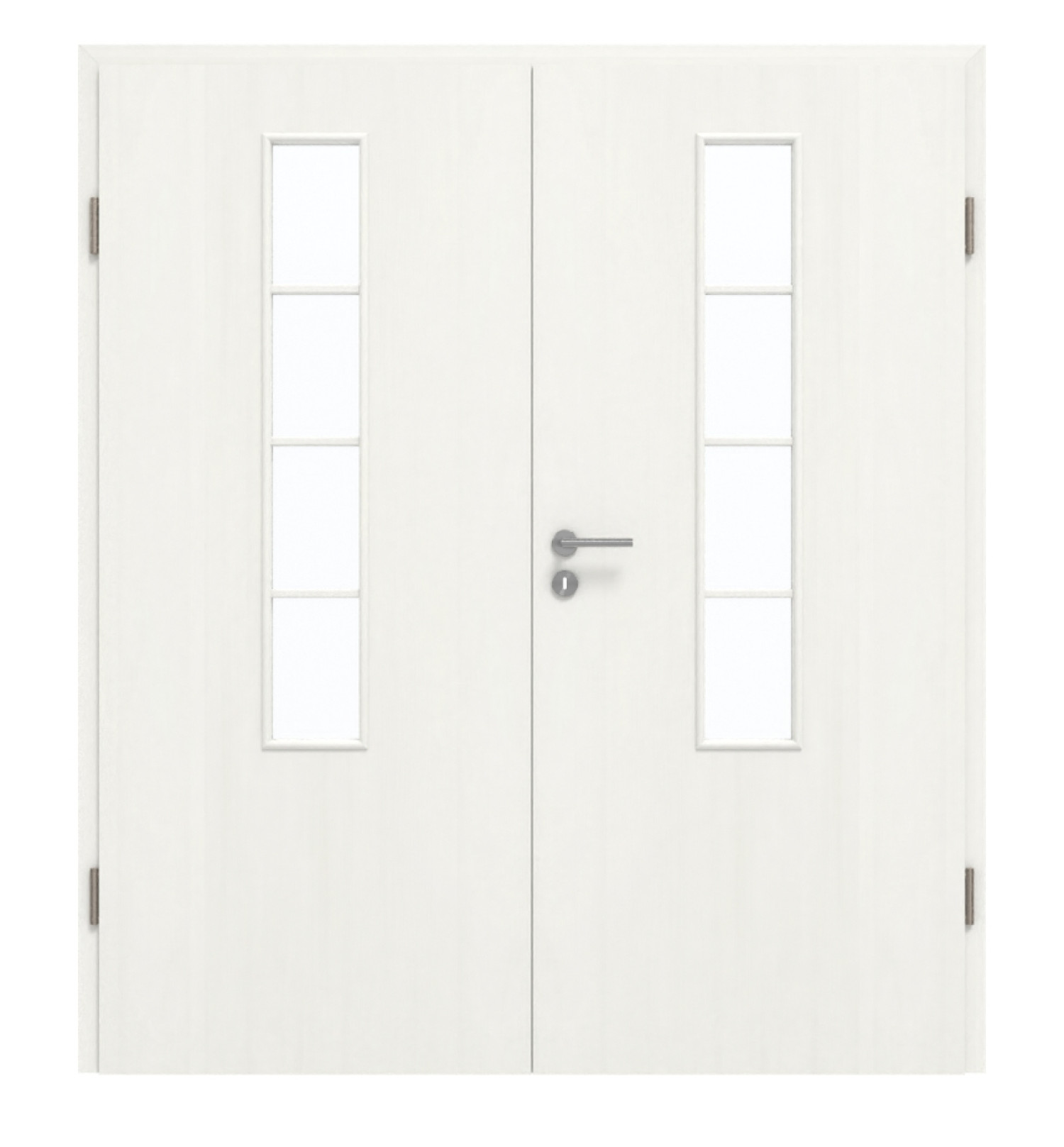 GARANT Doppelflügeltür inkl. Zarge Authentic Bianco GCK08 mit Lichtausschnitt LA-5 schlossseitig Sprosse SP10