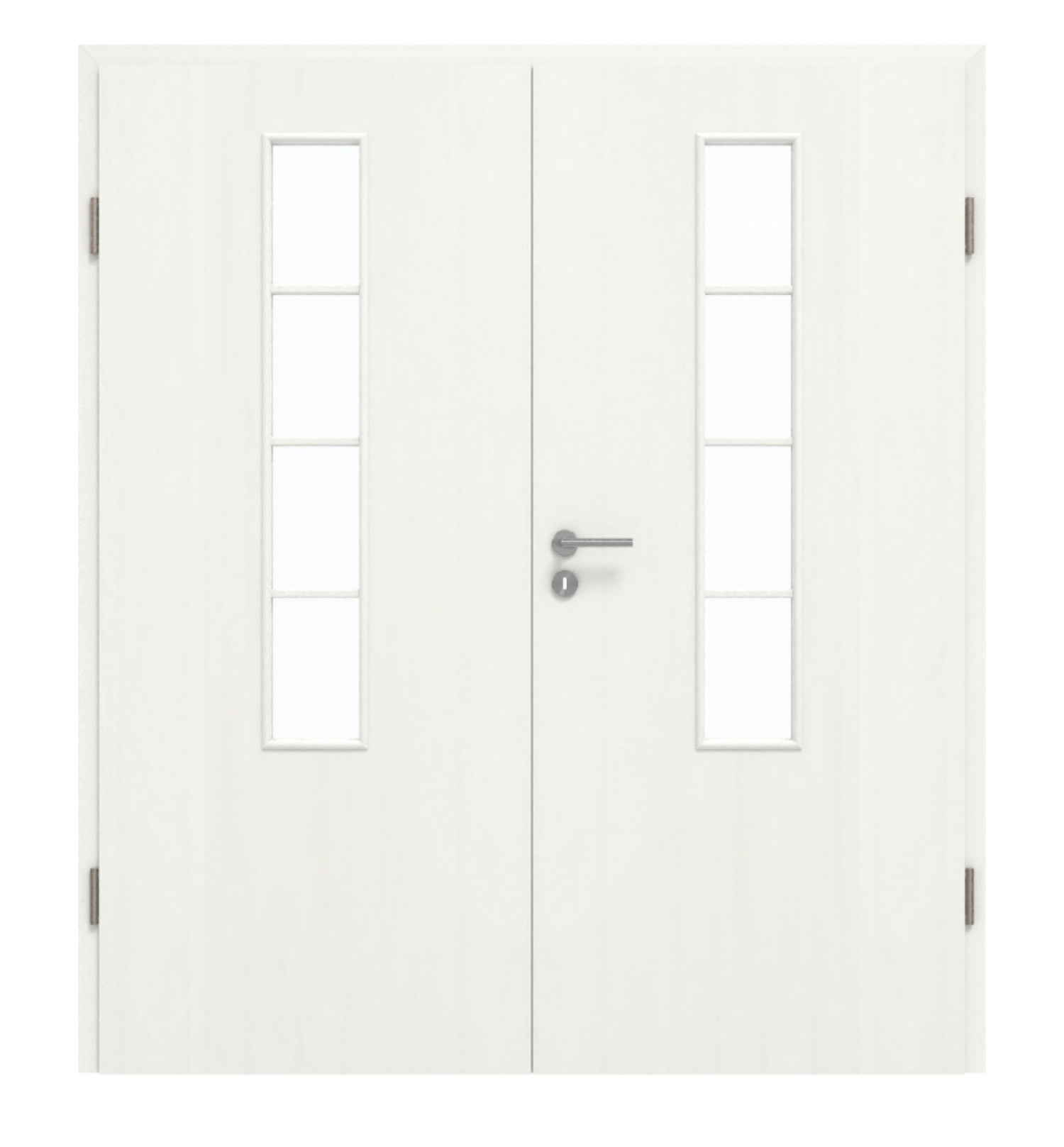 GARANT Doppelflügeltür inkl. Zarge Authentic Bianco GCK08 mit Lichtausschnitt LA-5 mittig Sprosse SP10