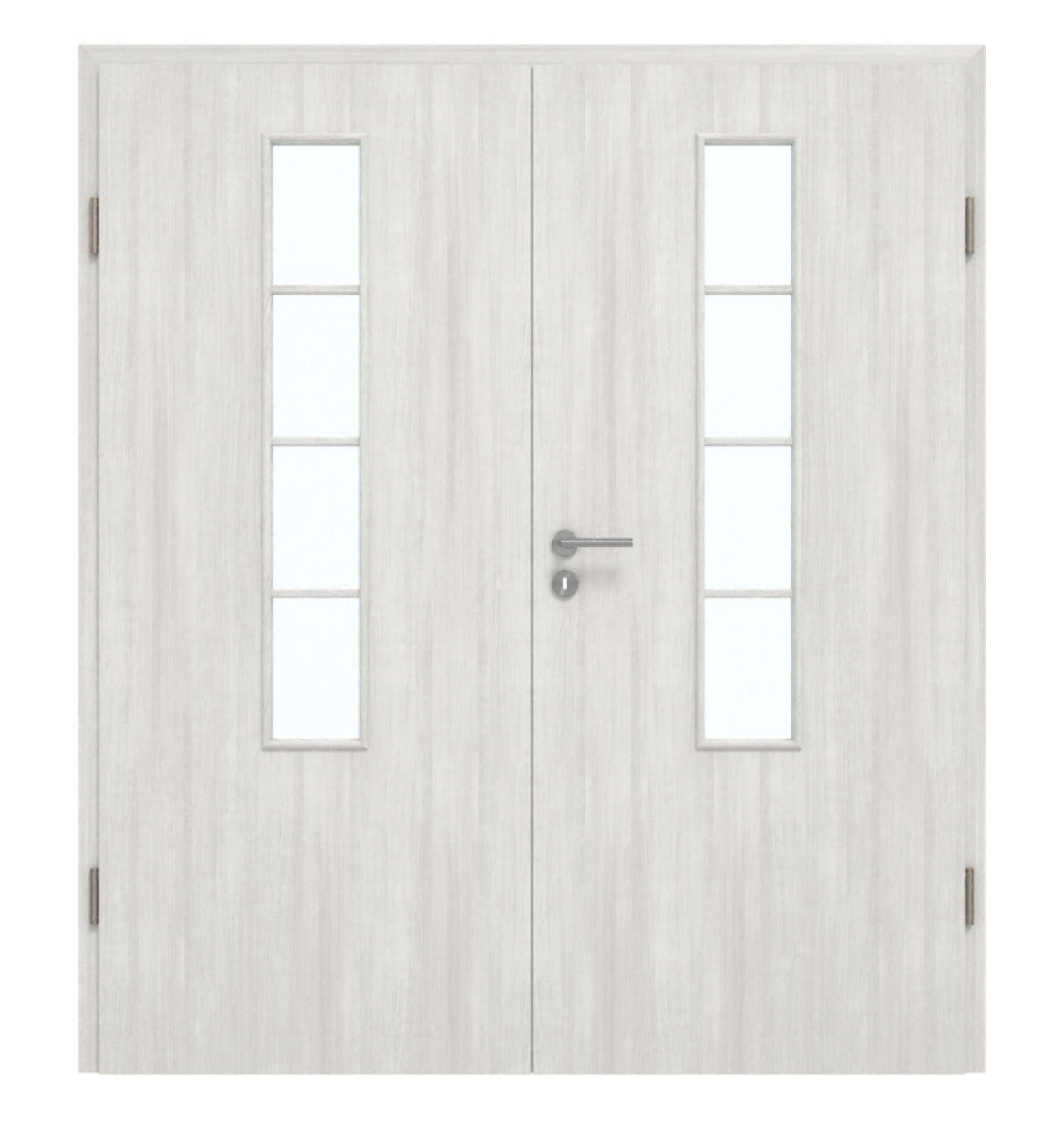 GARANT Doppelflügeltür inkl. Zarge Authentic Grigio GCK08 mit Lichtausschnitt LA-5 schlossseitig Sprosse SP10