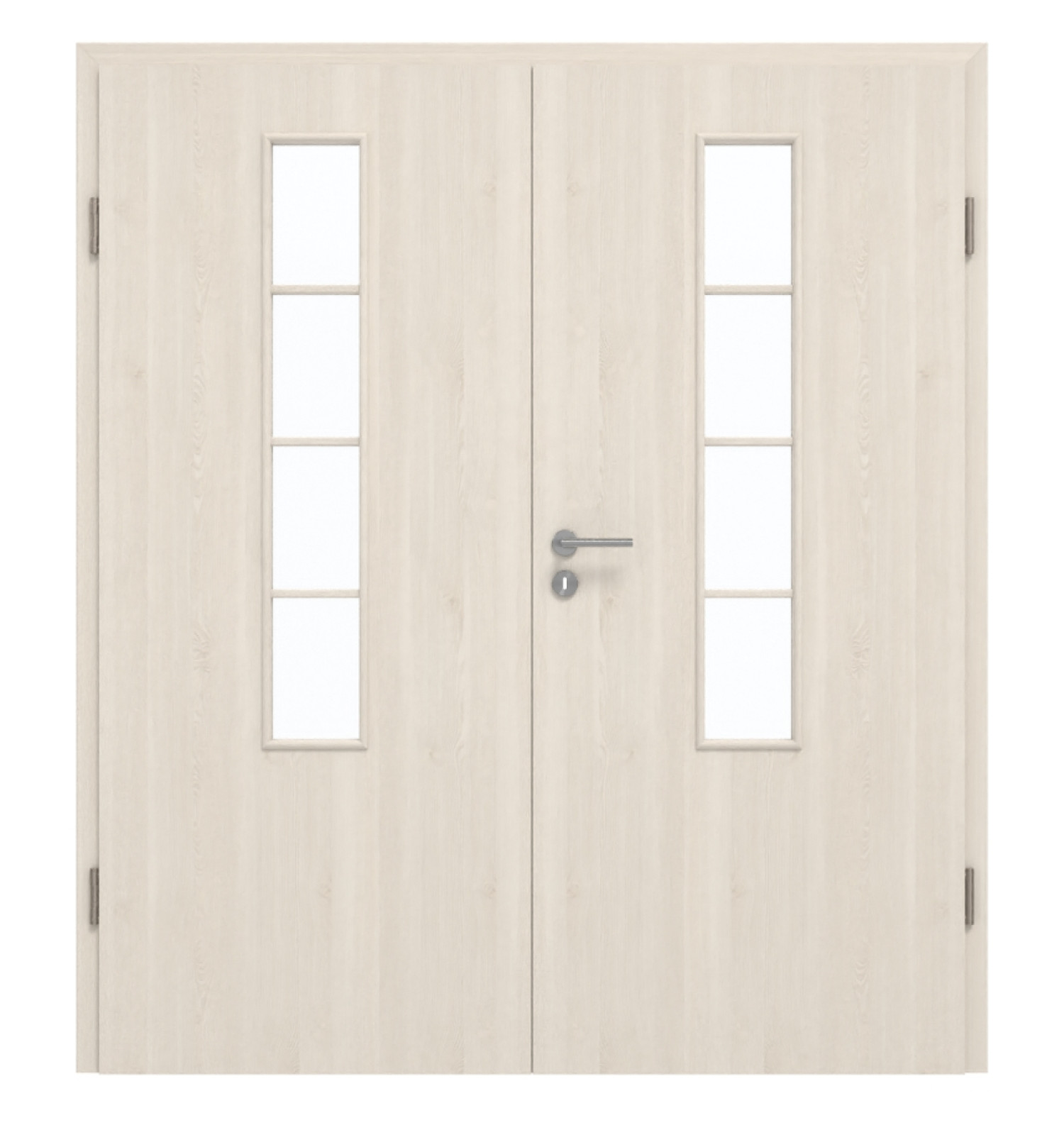 GARANT Doppelflügeltür inkl. Zarge Authentic Perl CePaL mit Lichtausschnitt LA-5 schlossseitig Sprosse SP10