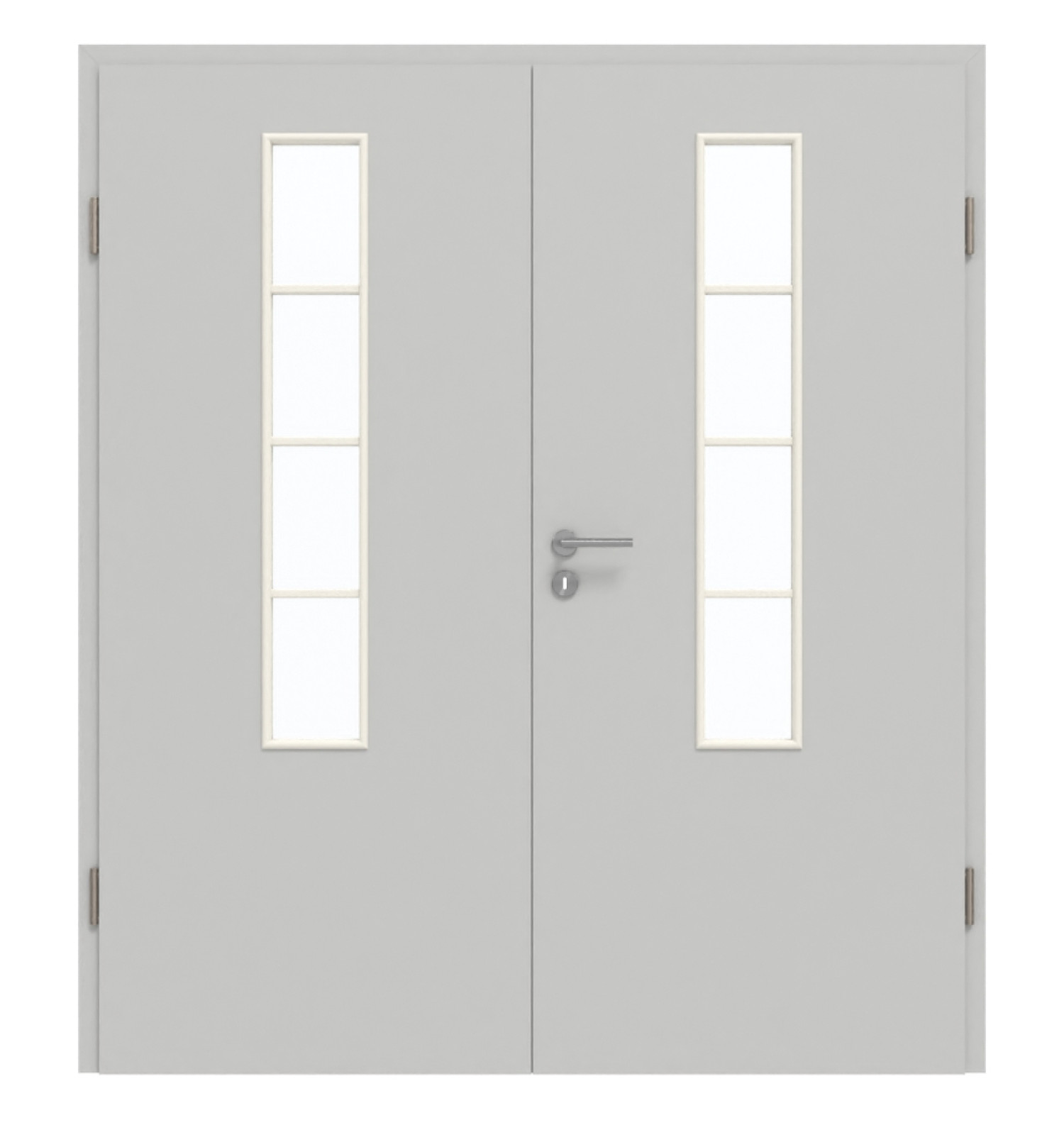 GARANT Doppelflügeltür inkl. Zarge D92-60 Dove Grey Resopal mit Lichtausschnitt LA-5 schlossseitig Sprosse SP10