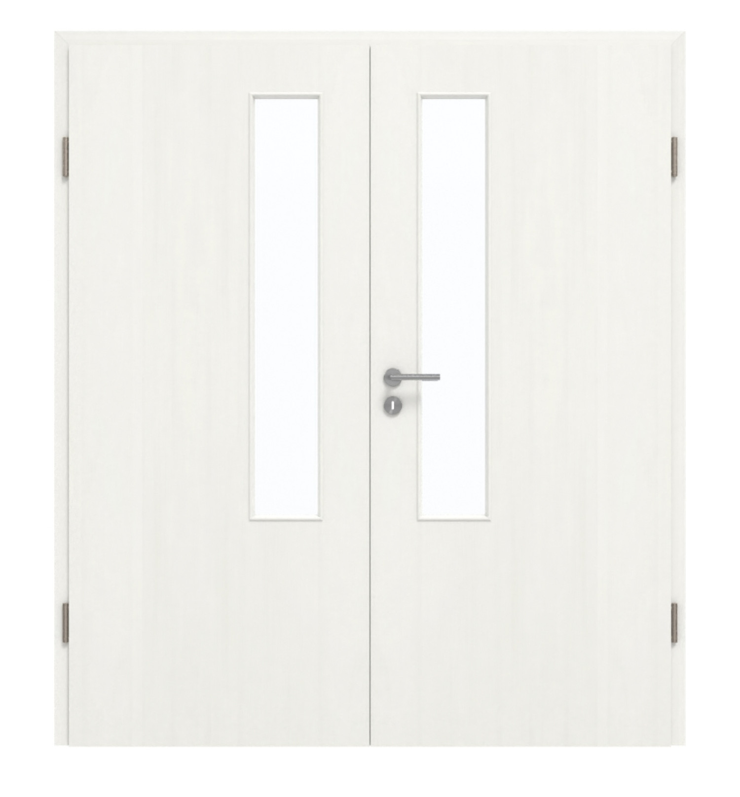 GARANT Doppelflügeltür inkl. Zarge Authentic Bianco GCK08 mit Lichtausschnitt LA-5 schlossseitig