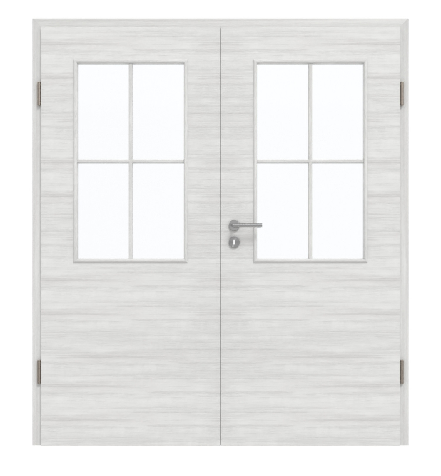 GARANT Doppelflügeltür inkl. Zarge Quer Authentic Grigio GCK08 mit Lichtausschnitt LA-6 Sprosse SP0