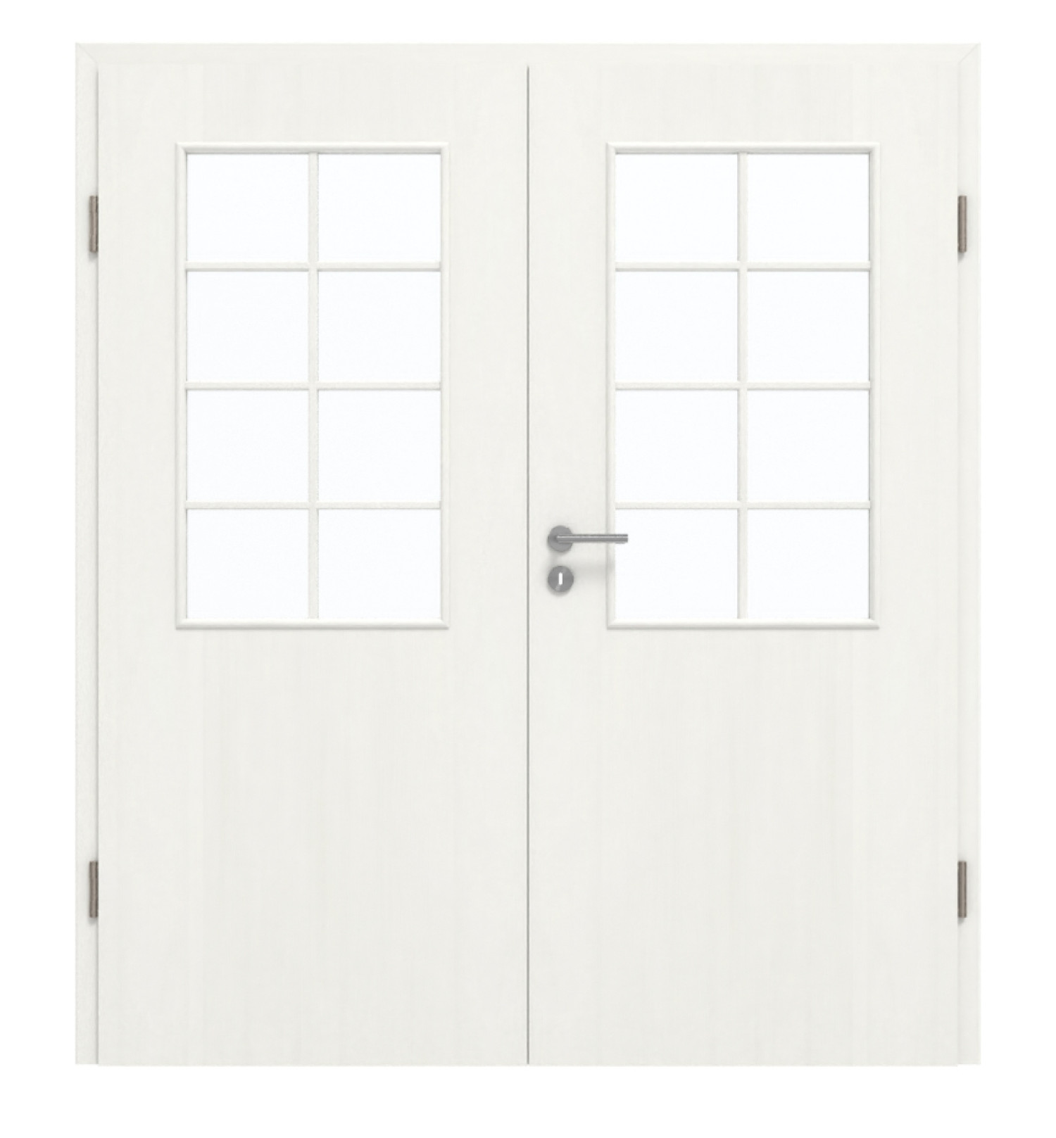GARANT Doppelflügeltür inkl. Zarge Authentic Bianco CePaL mit Lichtausschnitt LA-6 Sprosse SP1