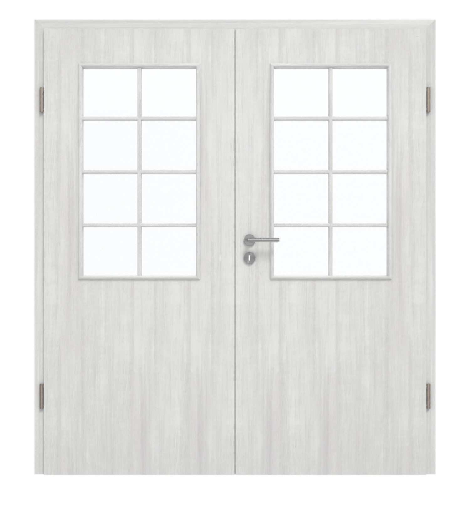 GARANT Doppelflügeltür inkl. Zarge Authentic Grigio GCK08 mit Lichtausschnitt LA-6 Sprosse SP1