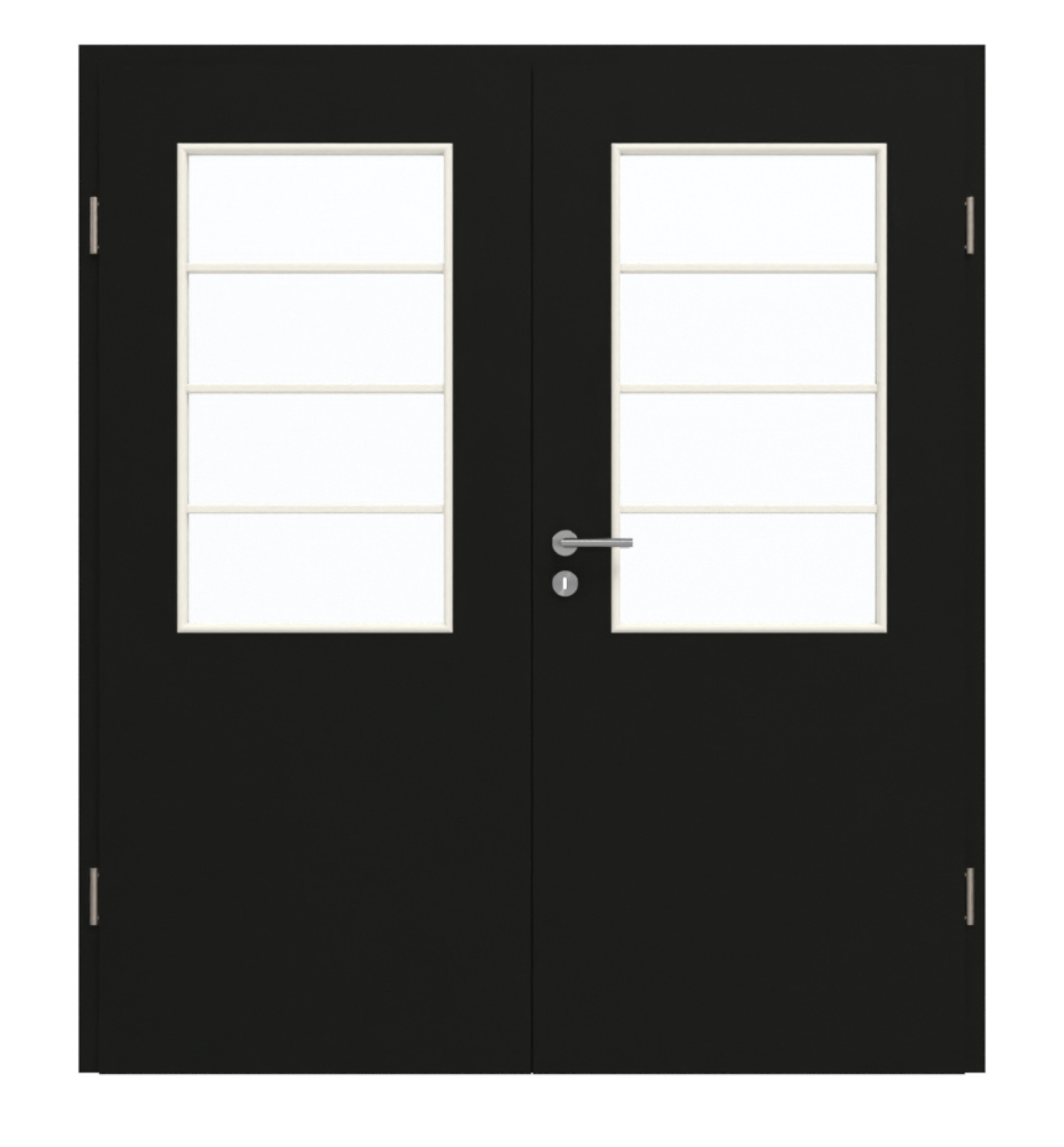GARANT Doppelflügeltür inkl. Zarge 0901-60 Black Resopal mit Lichtausschnitt LA-6 Sprosse SP10