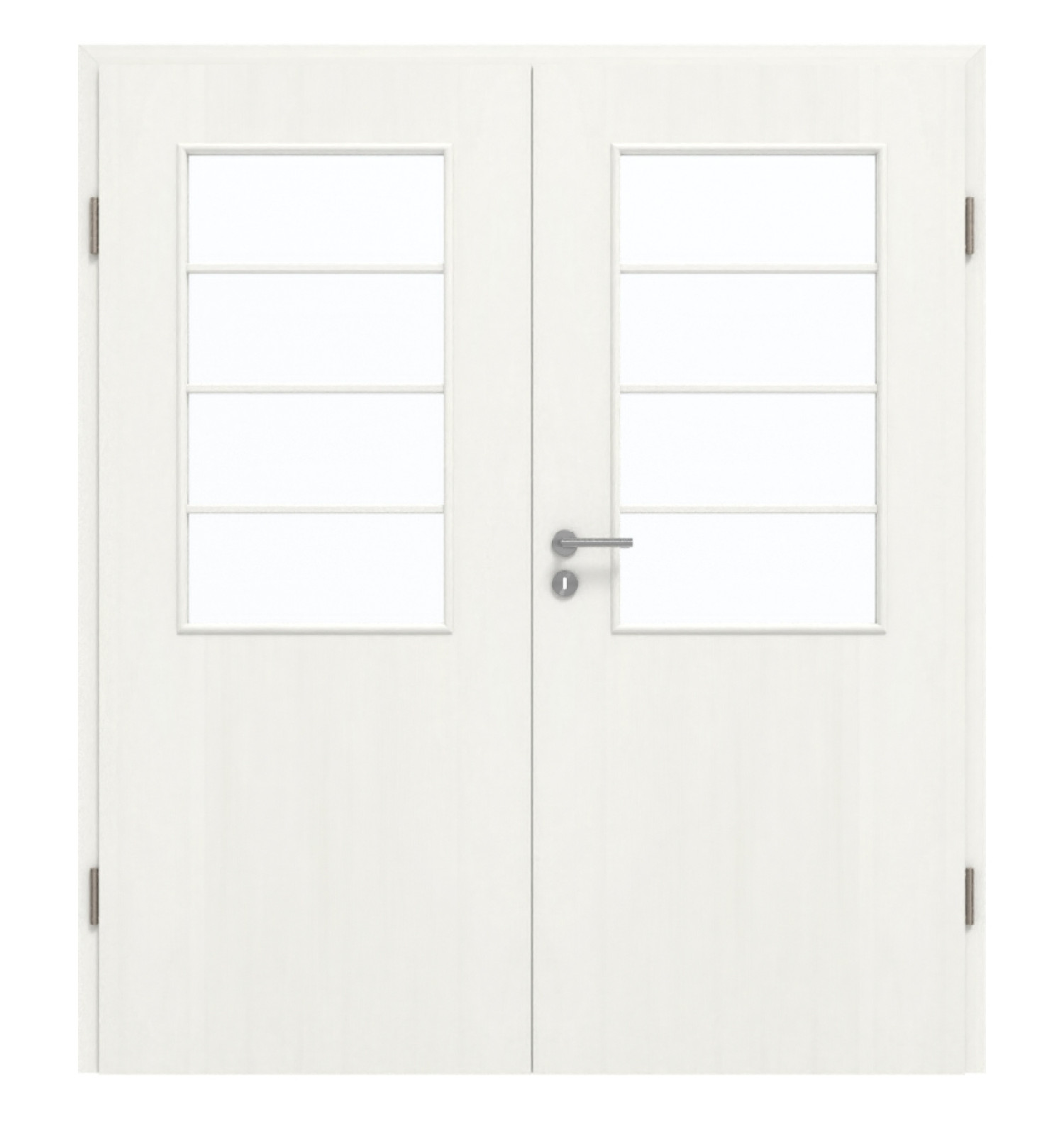 GARANT Doppelflügeltür inkl. Zarge Authentic Bianco GCK08 mit Lichtausschnitt LA-6 Sprosse SP10
